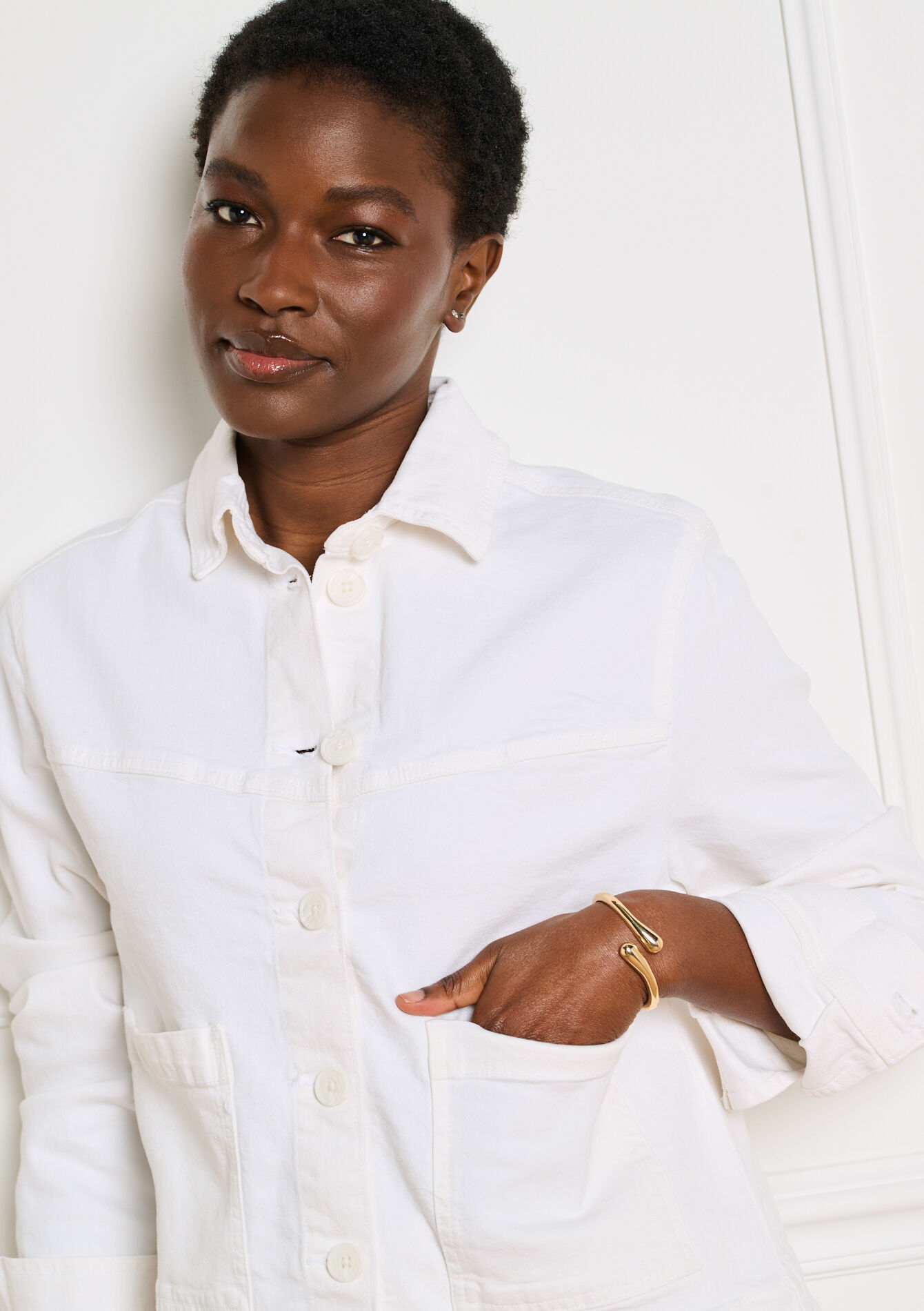 Korte gestructureerde jas - OFFWHITE - 09101122_1001