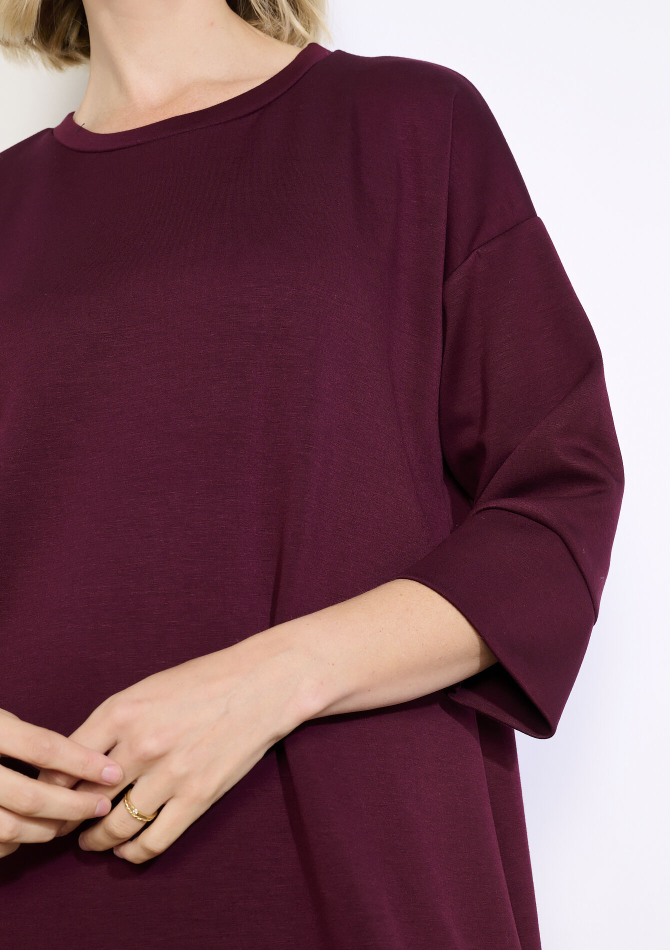 Casual sweaterjurk, Casual sweaterjurk - AUBERGINE - 08104389_1537