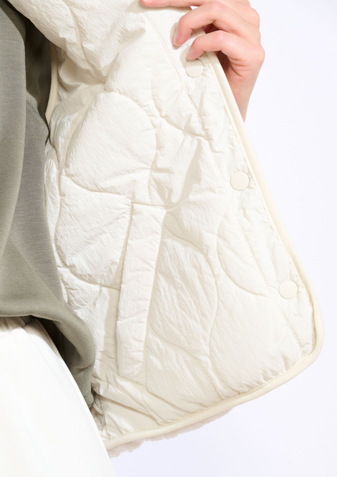 Omkeerbare bodywarmer, Omkeerbare bodywarmer - VANILLA WHITE - 15100339_1013