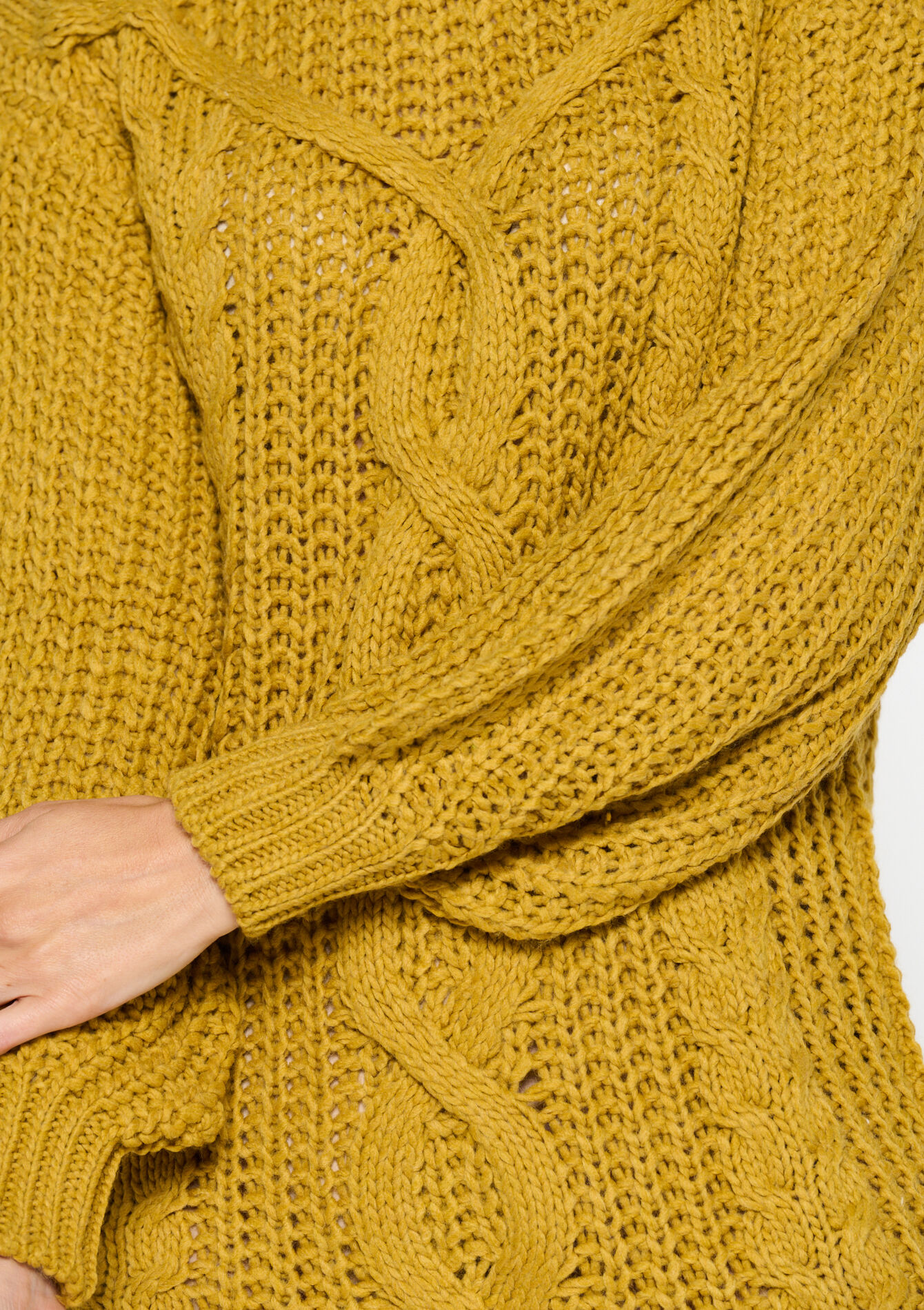 Cable-knit dress - OCHRE SPICE - 08103383