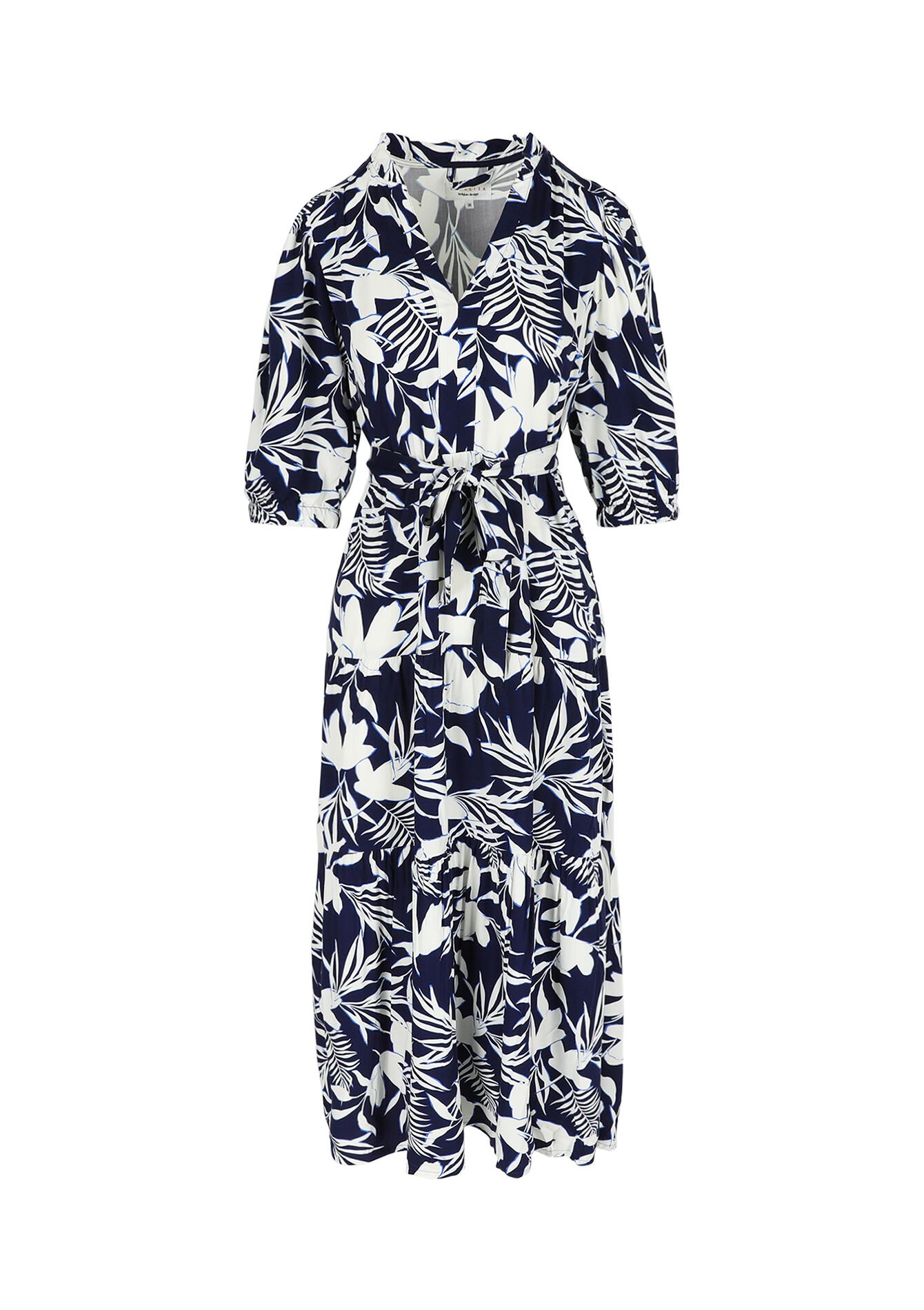 Maxi-jurk met bloemenprint, Maxi-jurk met bloemenprint - NAVY BASIC - 08103879_2723