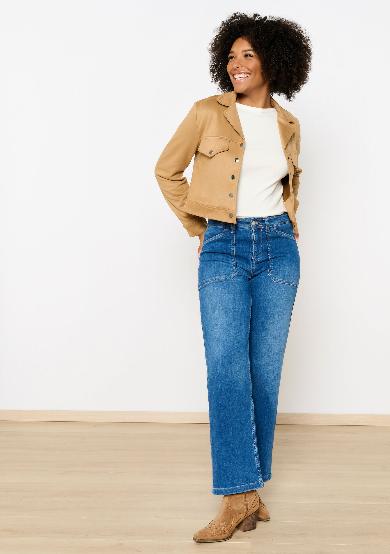 Veste en suédine avec poches, Veste en suédine avec poches - LIGHT CAMEL - 09101017_3814