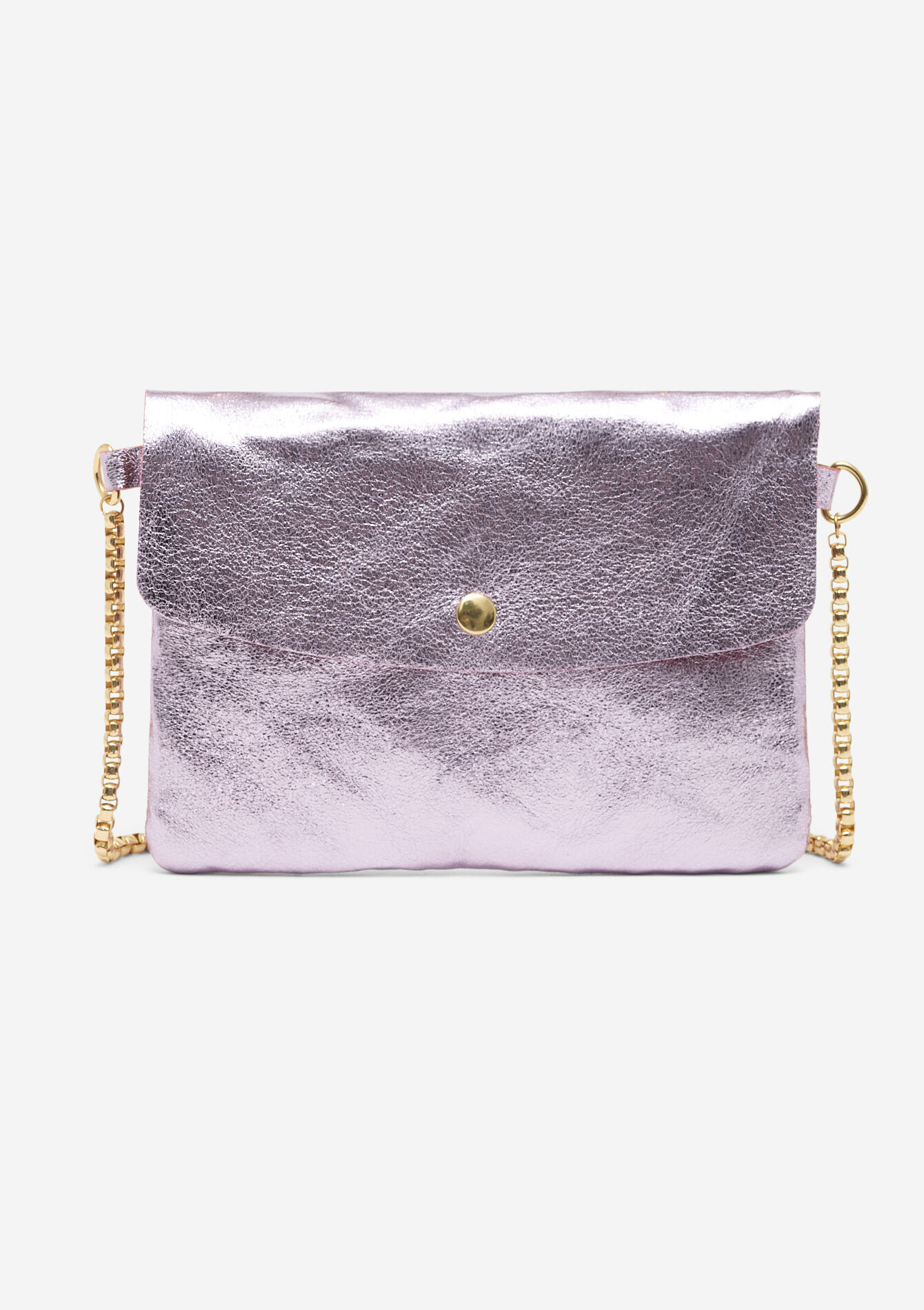 Metallic bag with chain, Metallic bag with chain - LILAC - 1067742