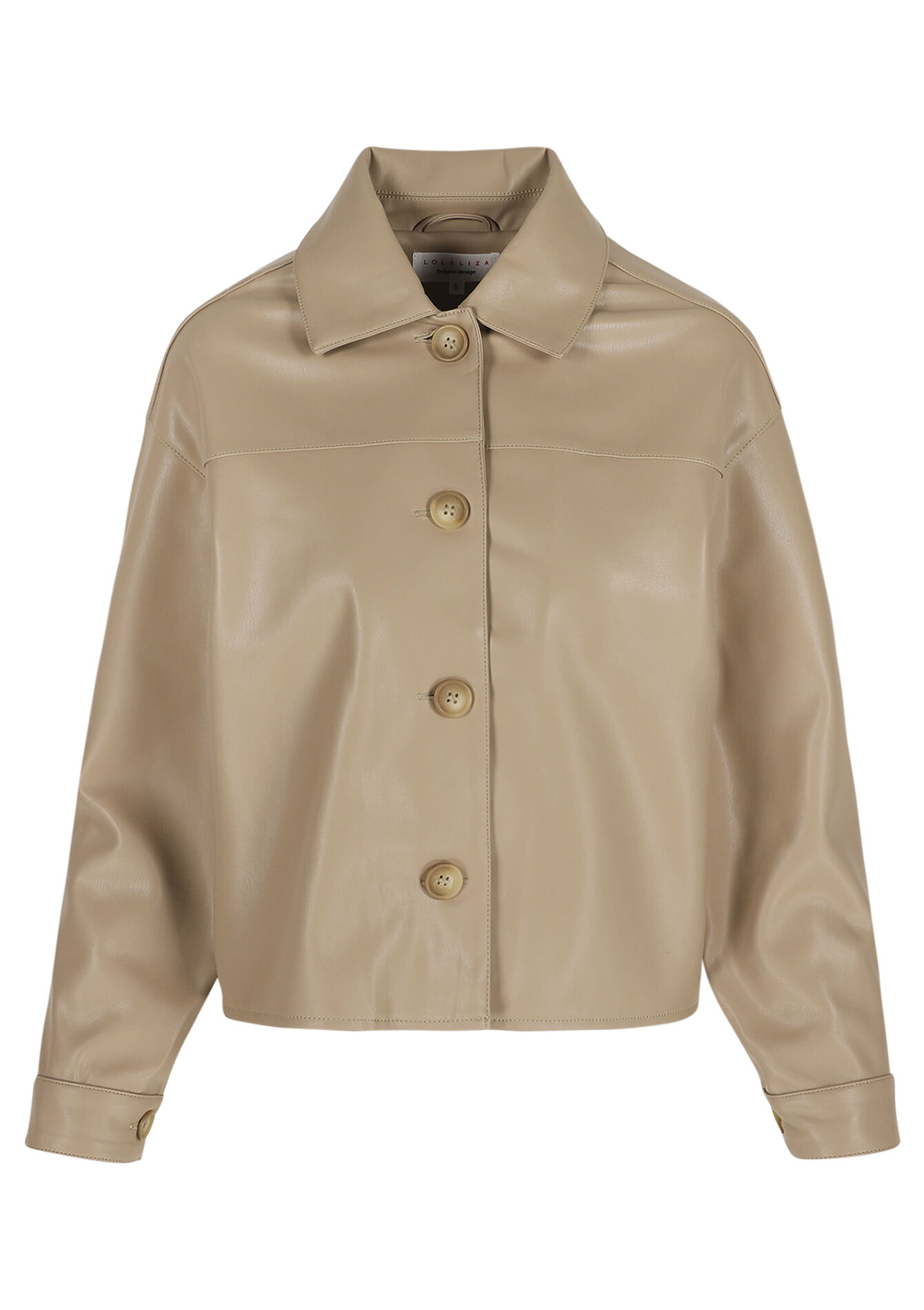 Korte jas met knopen - BEIGE SAND - 09101160_1940