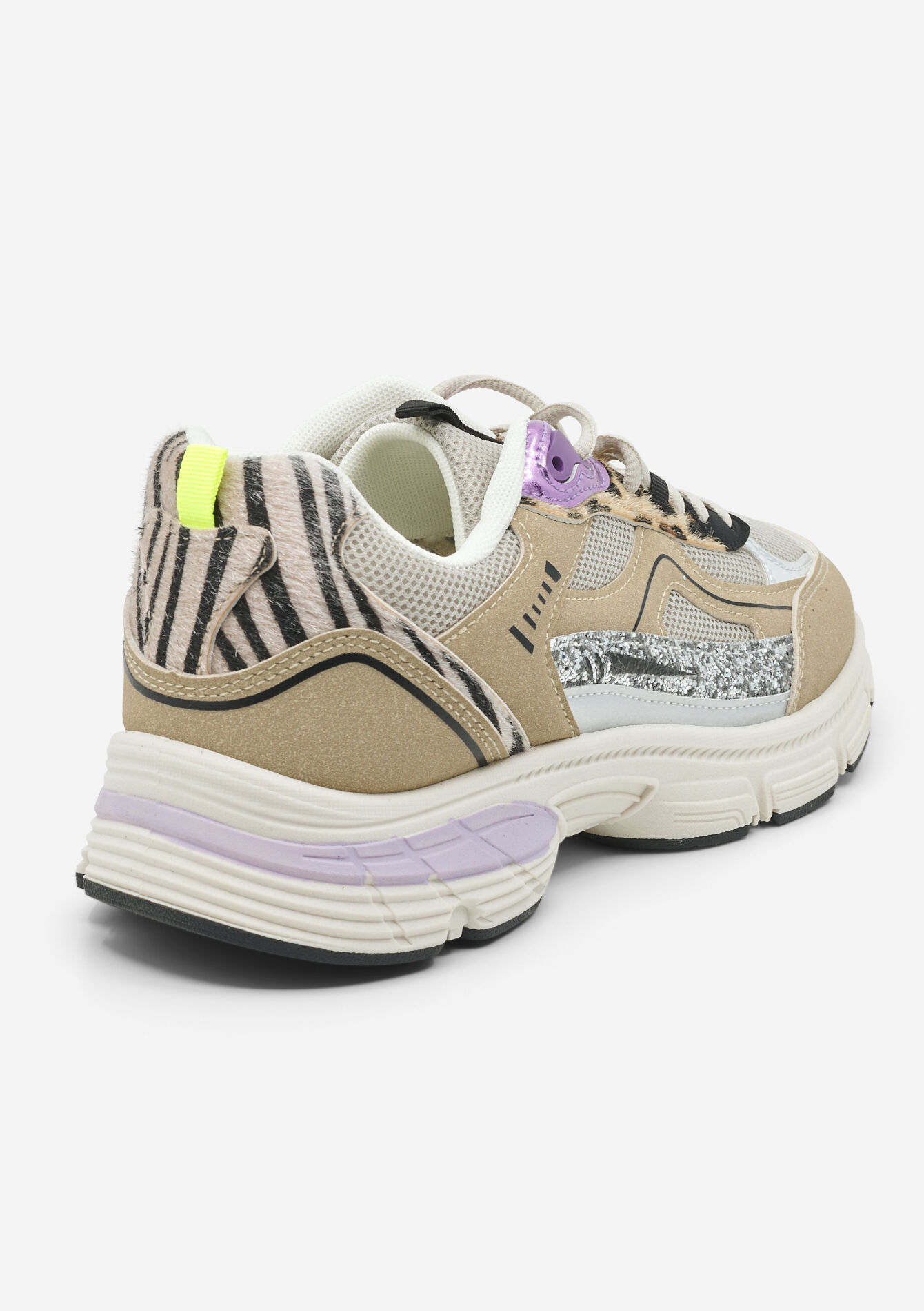 Baskets multimatériaux - LT BEIGE - 13000838_2527