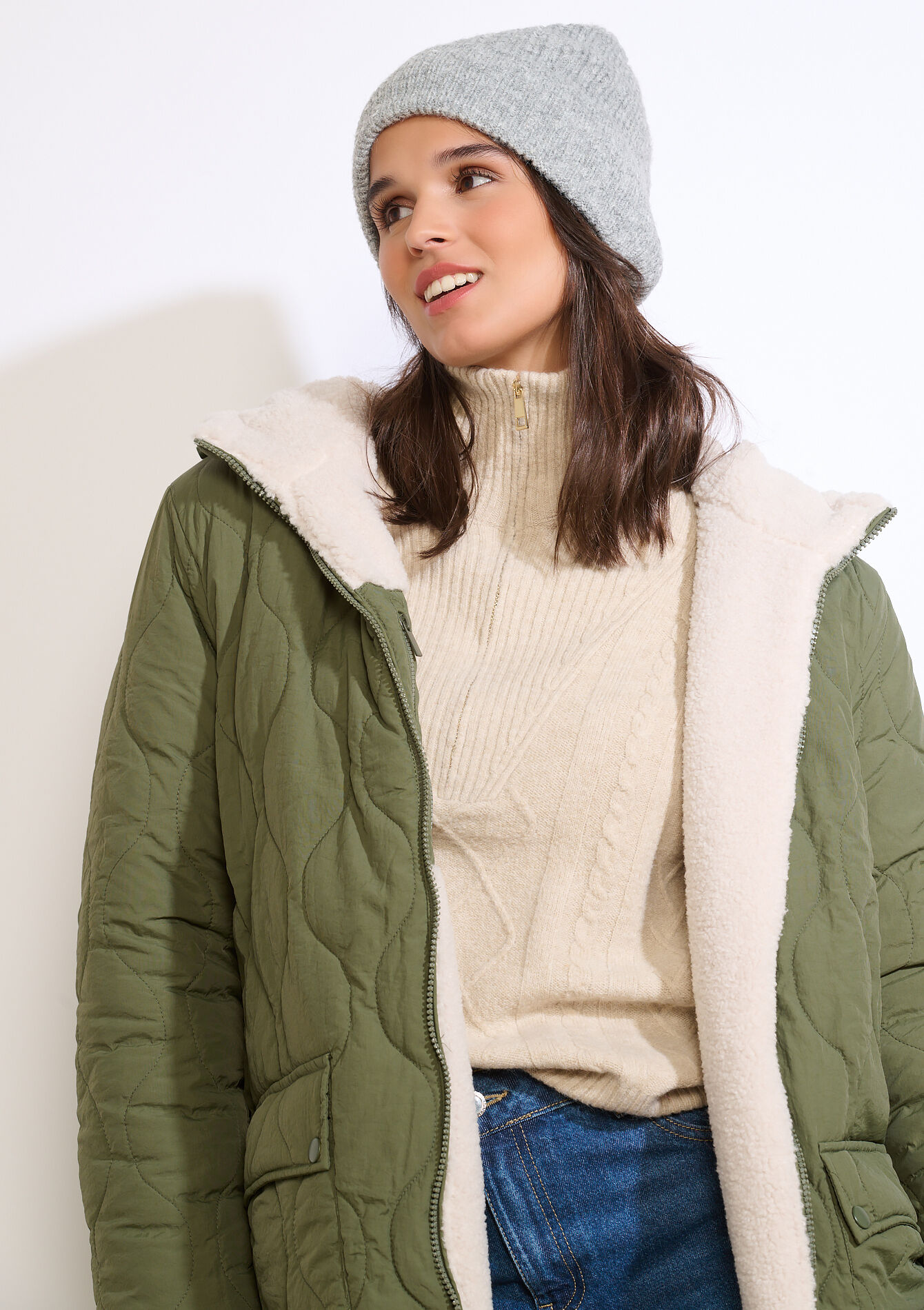 Beanie met pailletten - LT GREY MELANGE - 17002244_1093