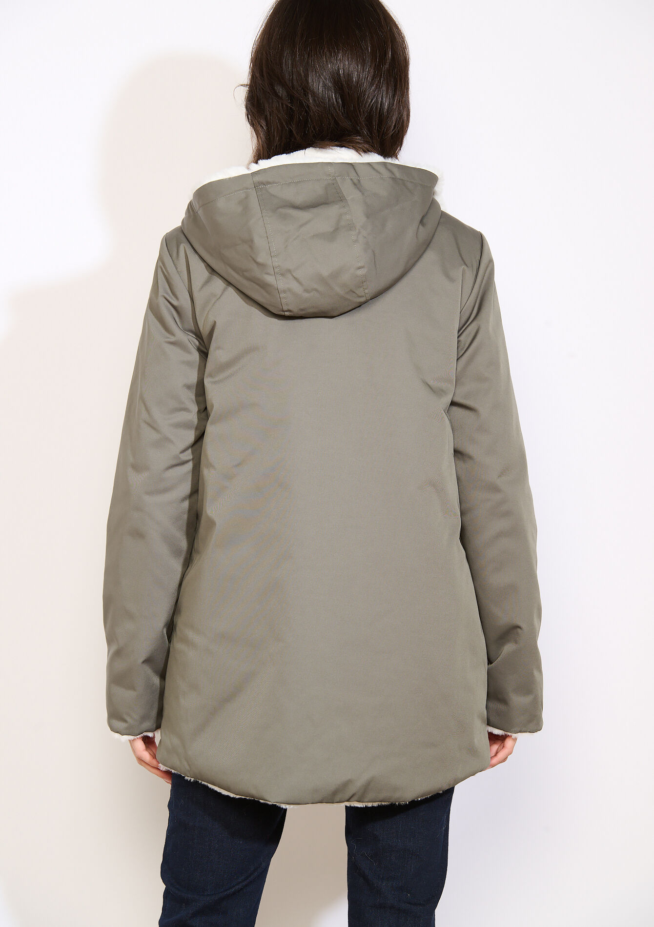 Reversible parka met capuchon, Reversible parka met capuchon - KHAKI MED - 23000773_4327