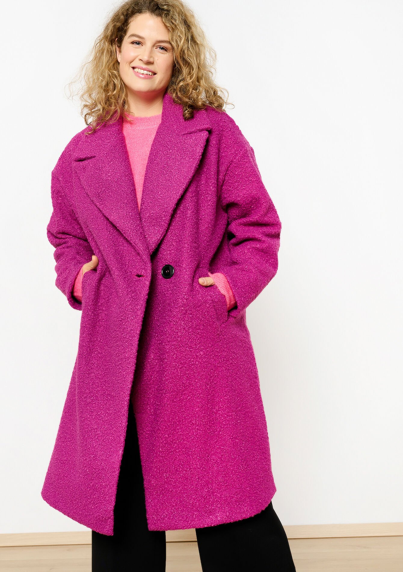 Oversized zachte jas - PURPLE BLUSH - 23000712_2577