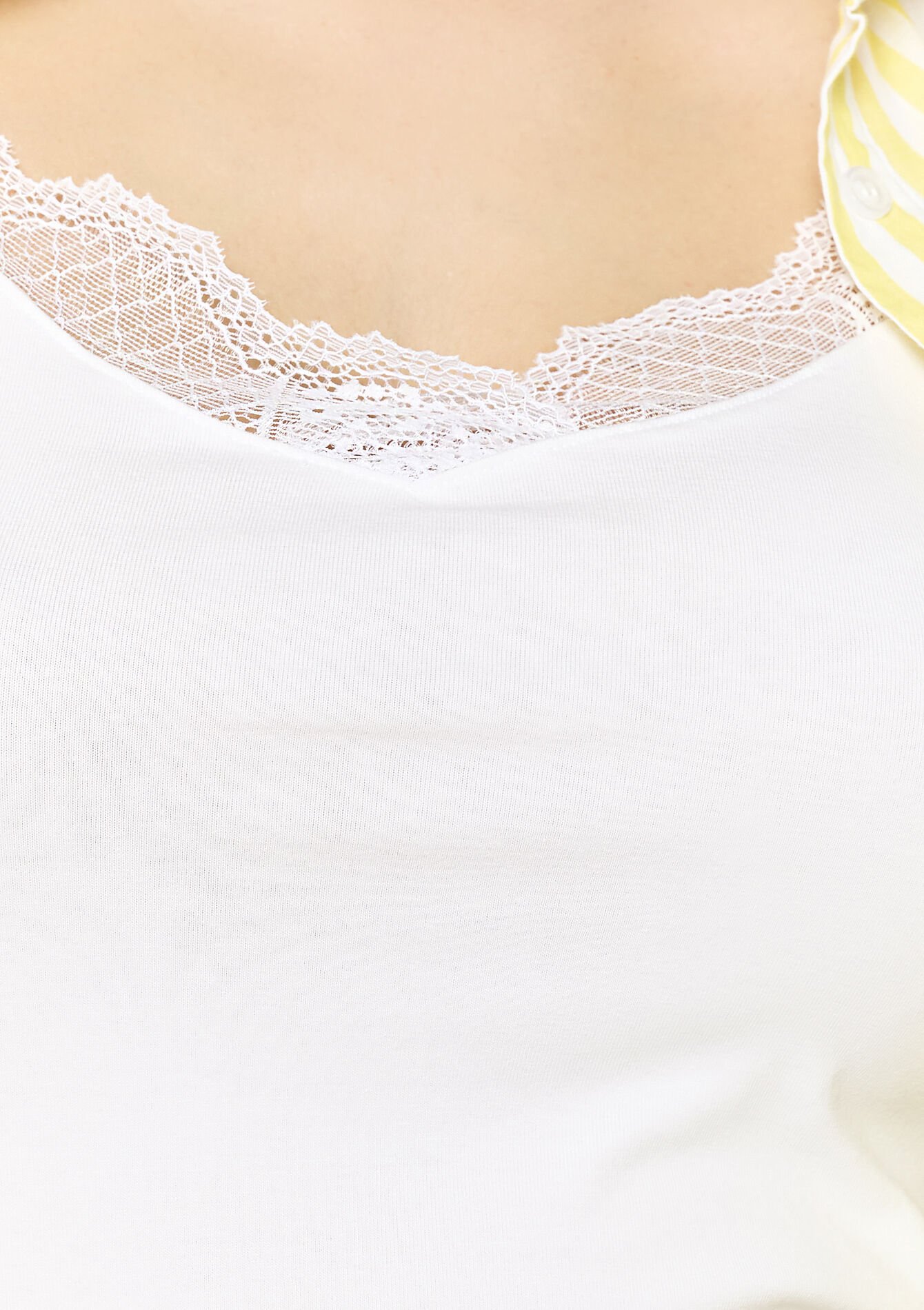 Lace-trimmed camisole, Lace-trimmed camisole - OPTICAL WHITE - 02200472_1019