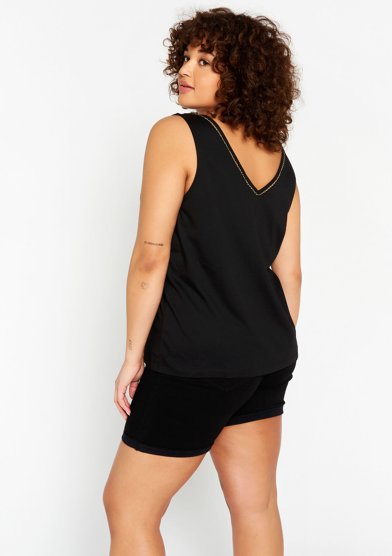 Top met V-hals, Top met V-hals - BLACK - 02200336_1119