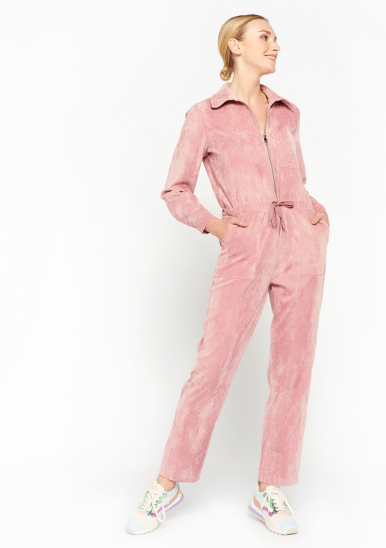 Corduroy boiler suit, Corduroy boiler suit - COSMETIC PINK - 06004357_5733