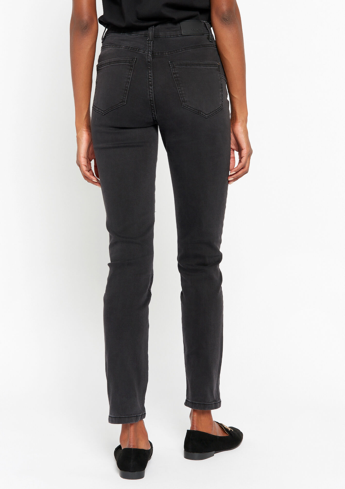 Slim jeans met hoge taille, Slim jeans met hoge taille - DARK GREY - 22000451_0513