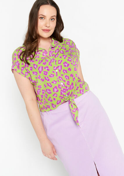 Shirt with leopard print - LIME - 05702238_4711