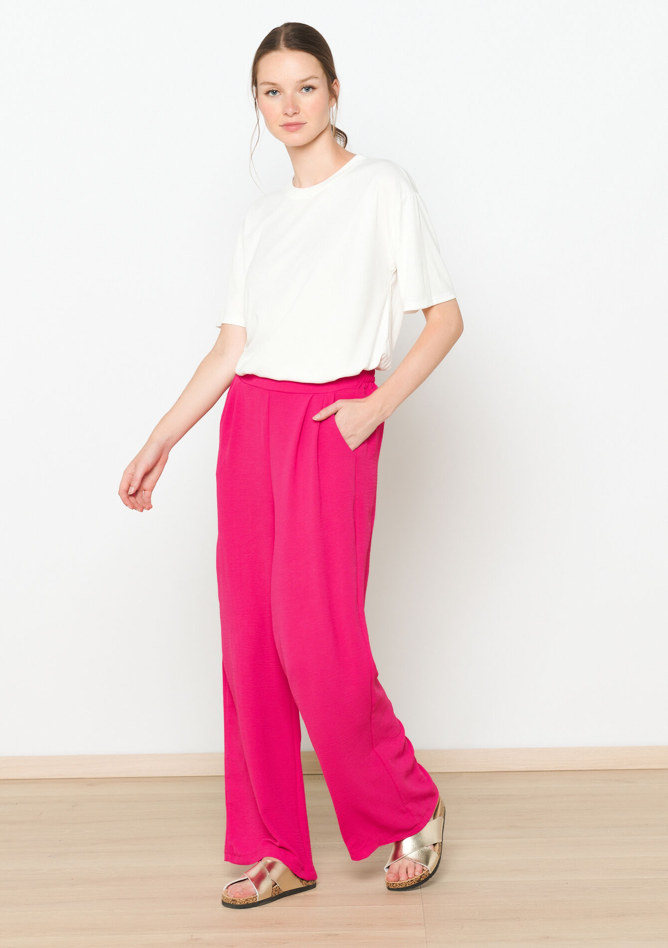 Basic oversized T-shirt, Basic oversized T-shirt - OPTICAL WHITE - 02301628_1019