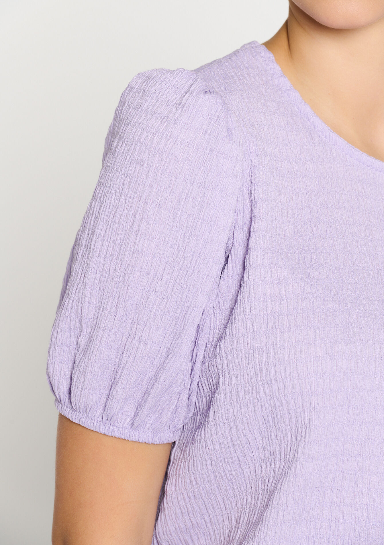 T-shirt met ballonmouwen - LILAC BRIGHT - 02301434_2578