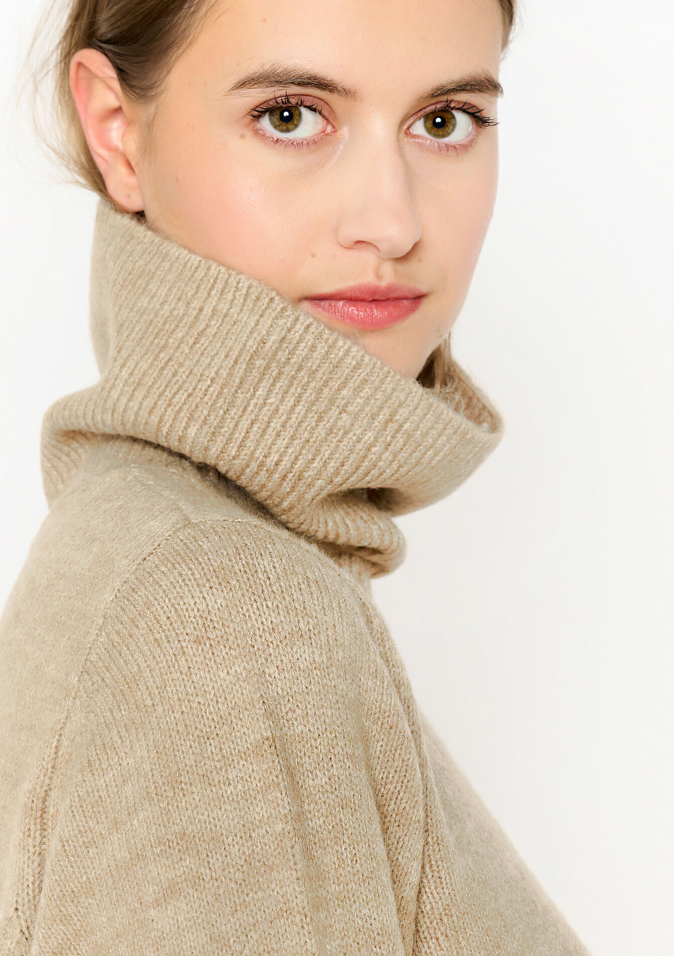 Trui-jurk met rolkraag, Trui-jurk met rolkraag - LIGHT TAUPE - 08103537_2572