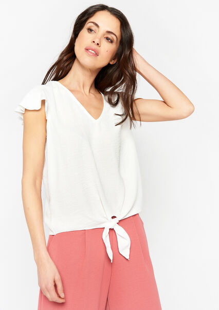 Blouse with button - OFFWHITE - 05702189_1001