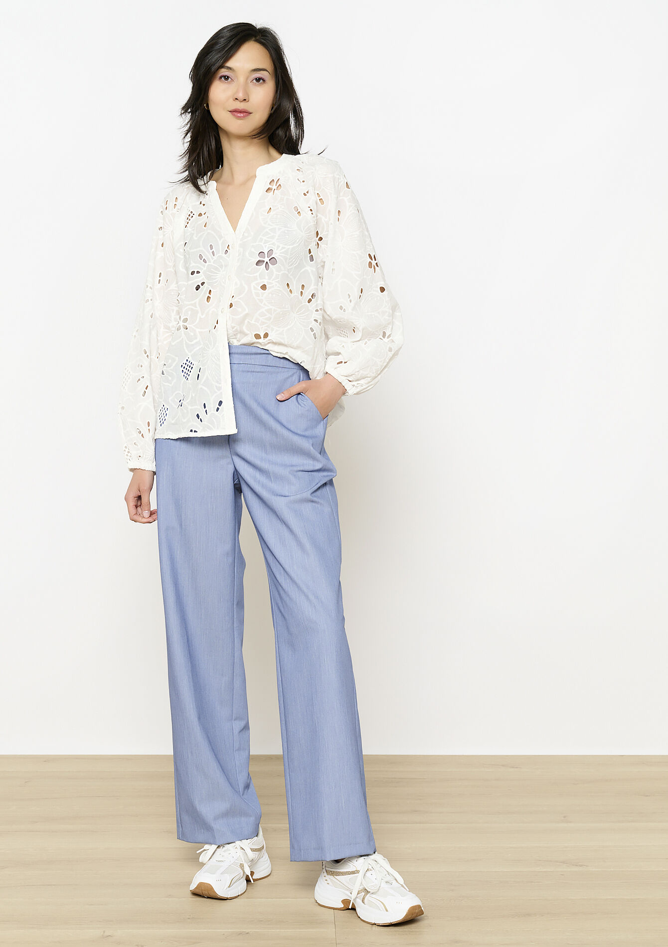 Rechte broek met zakken, Rechte broek met zakken - BLUE DENIM - 06100719_1638