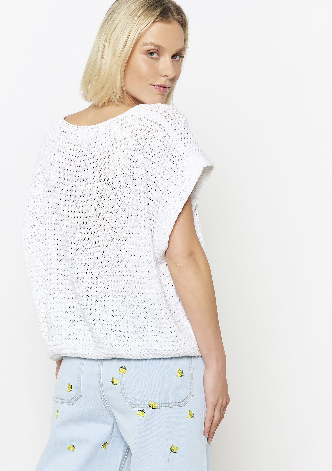 Gilet texturé à boutons, Gilet texturé à boutons - OFFWHITE - 02200499_1001