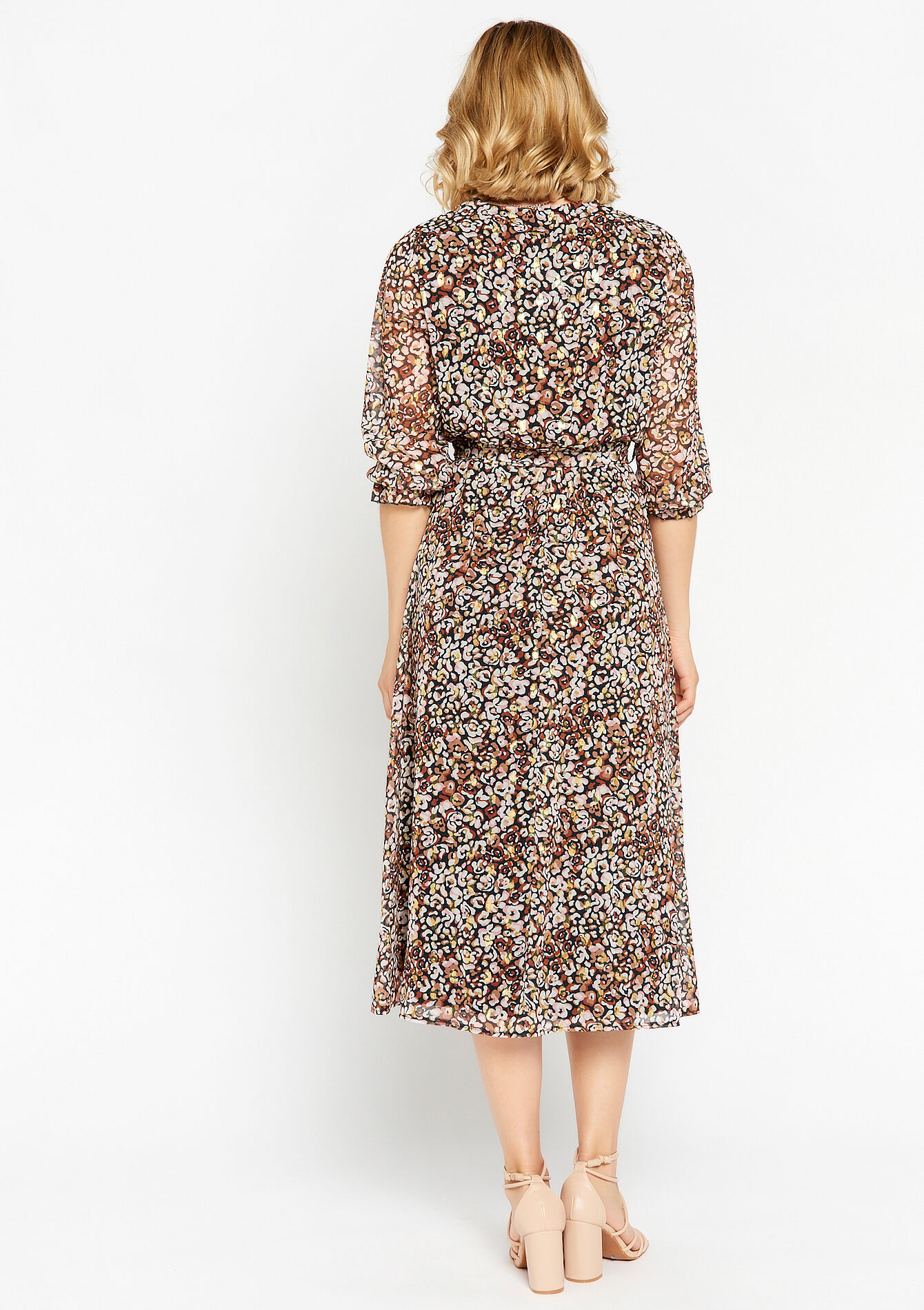 Robe cache-coeur à imprimé léopard, Robe cache-coeur à imprimé léopard - BLACK - 08602113_1119