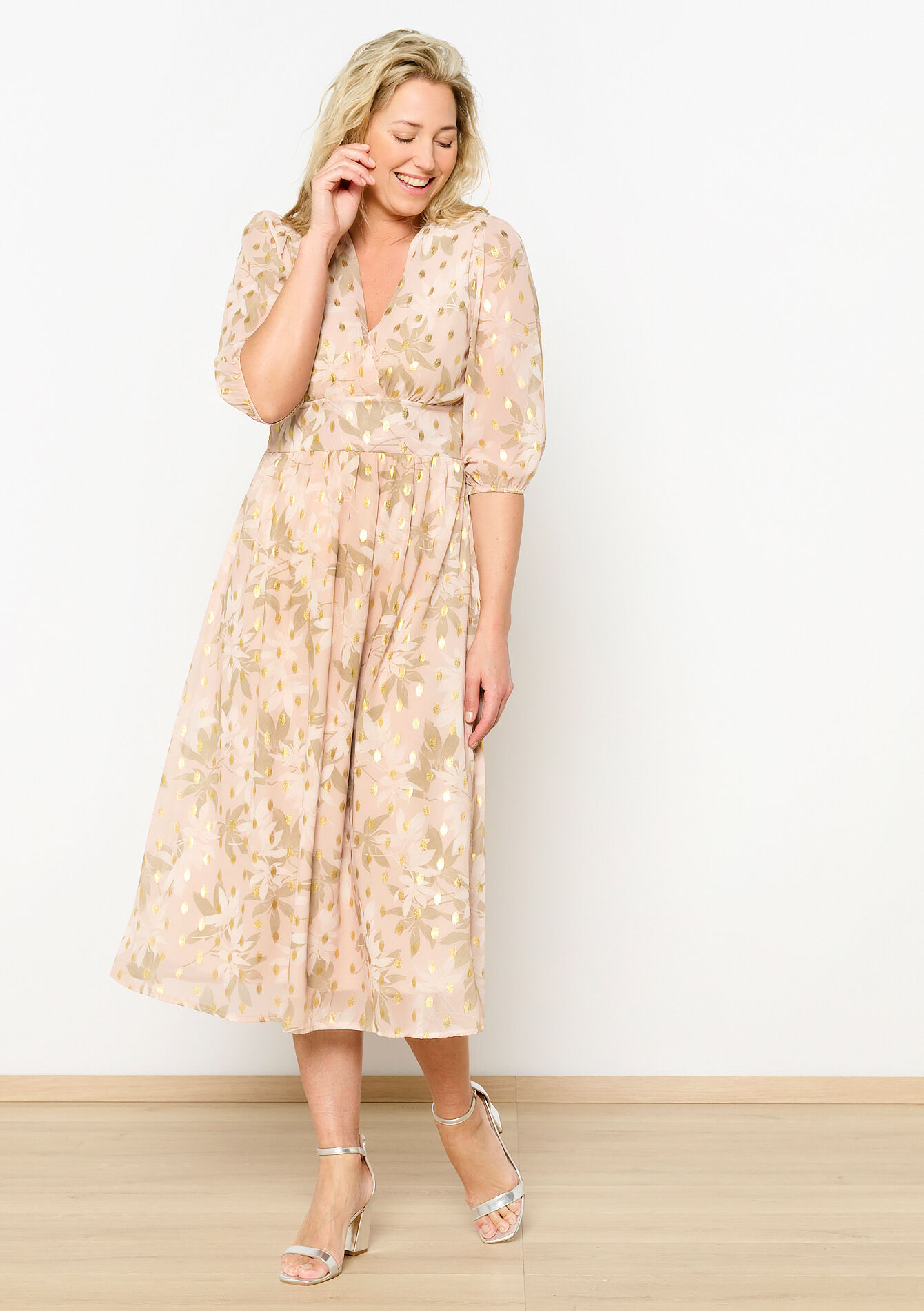 Robe longue avec marquage en flex, Robe longue avec marquage en flex - LT BEIGE - 08602290_2527