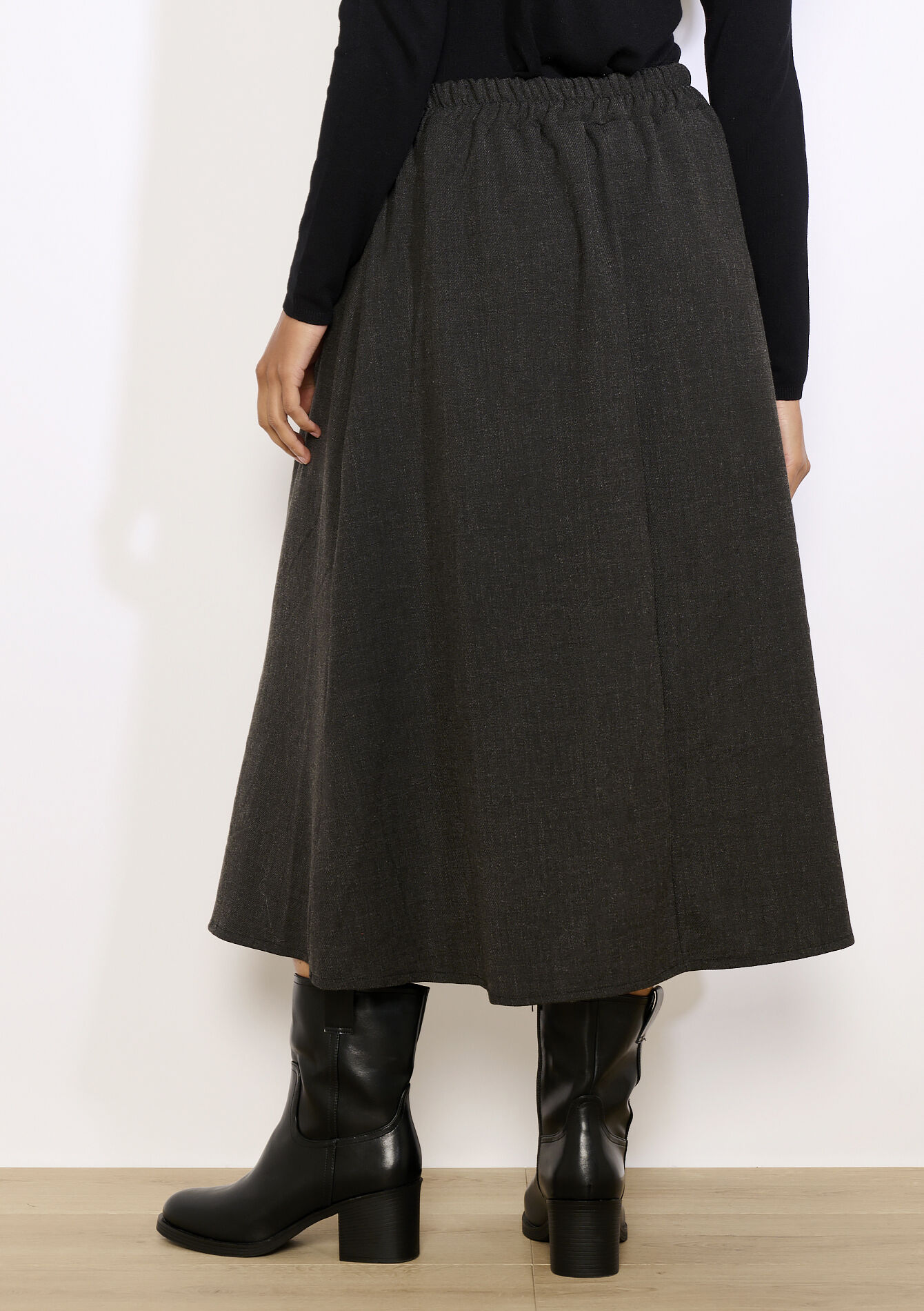 Uitlopende midirok, Uitlopende midirok - DK GREY MEL - 07101444_1083