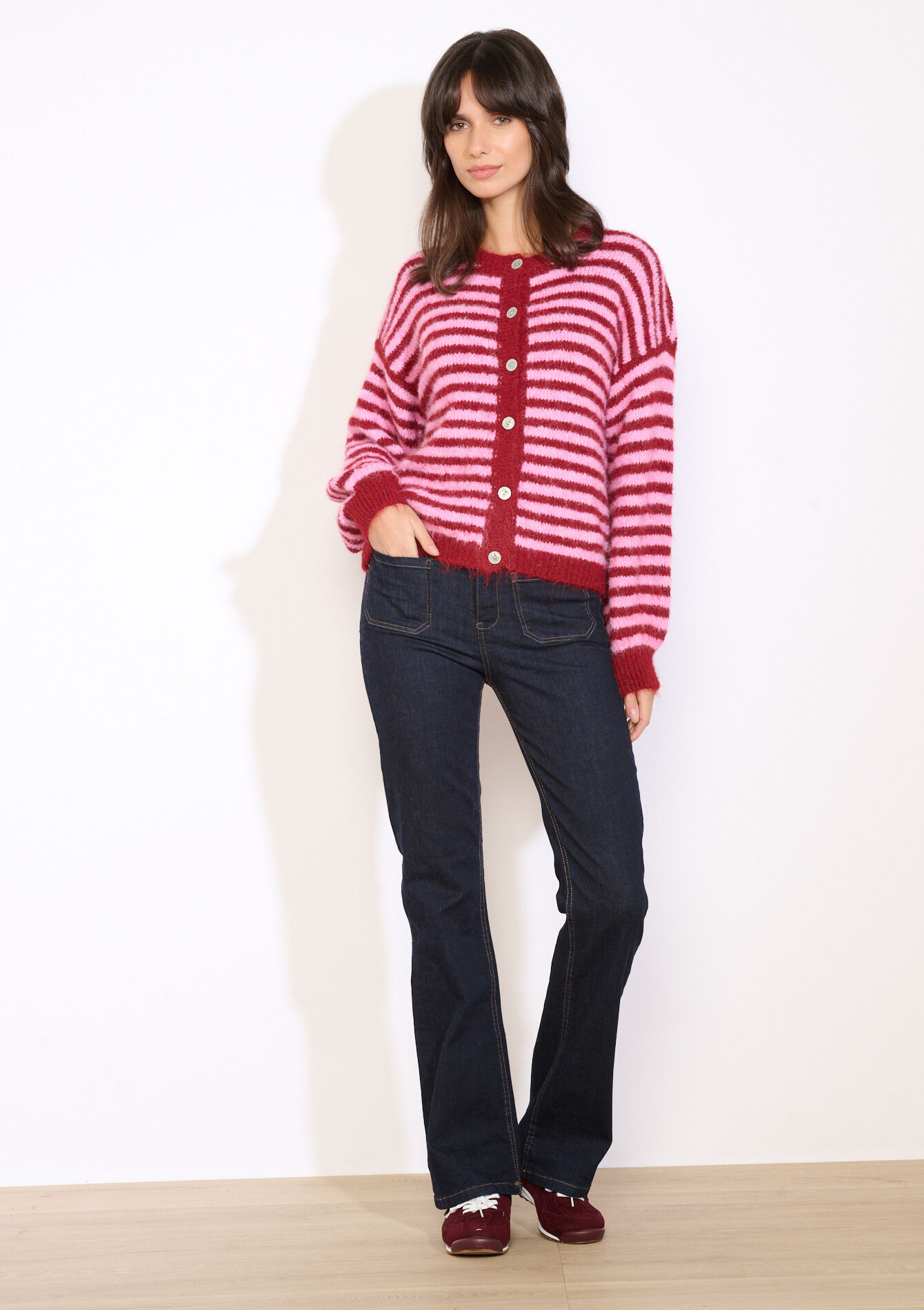 Gilet rayé doux, Gilet rayé doux - BORDEAU WINE - 04101385_1467