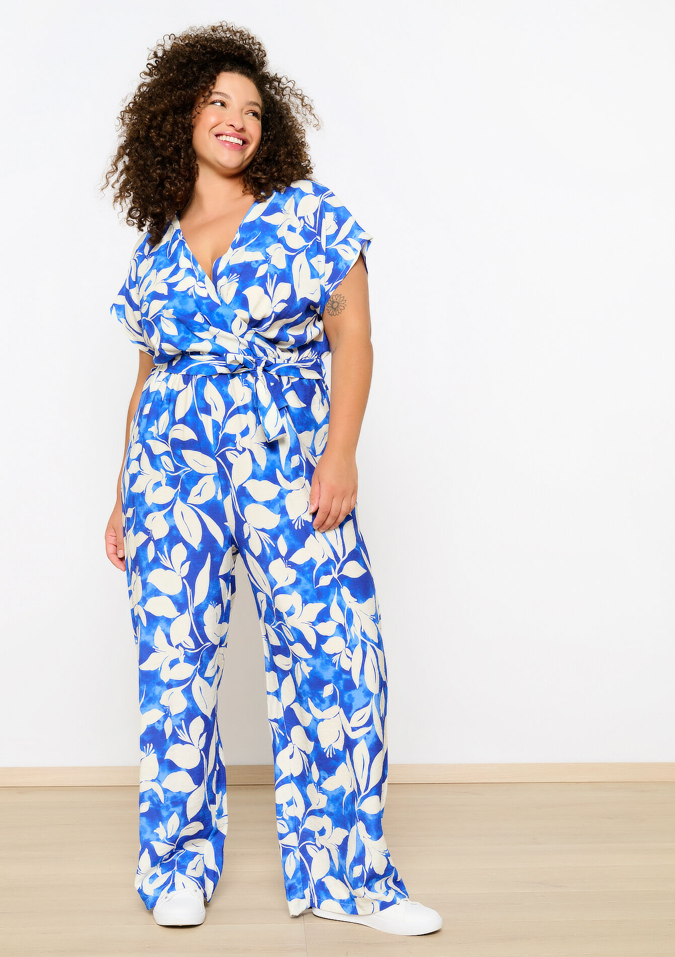 Jumpsuit met bloemenprint, Jumpsuit met bloemenprint - ELECTRIC BLUE - 06004516_1619