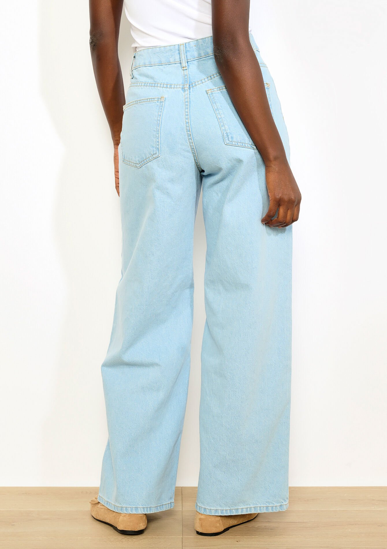 Jean large taille haute - BLUE BLEACHED - 22000656_0502