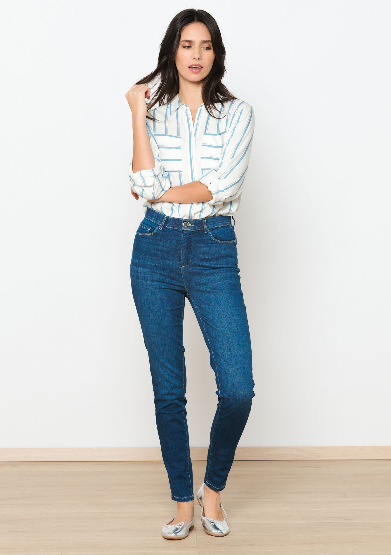 Jean slim multitaille, Jean slim multitaille - DARK BLUE - 22000501_0501