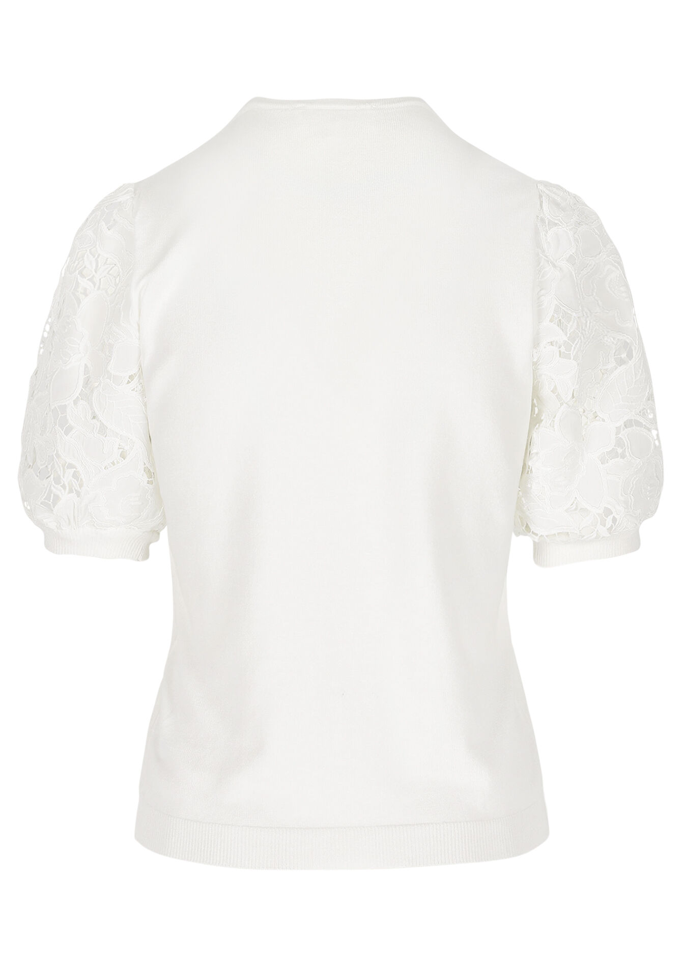 Trui met kanten mouwen - OPTICAL WHITE - 04007058_1019