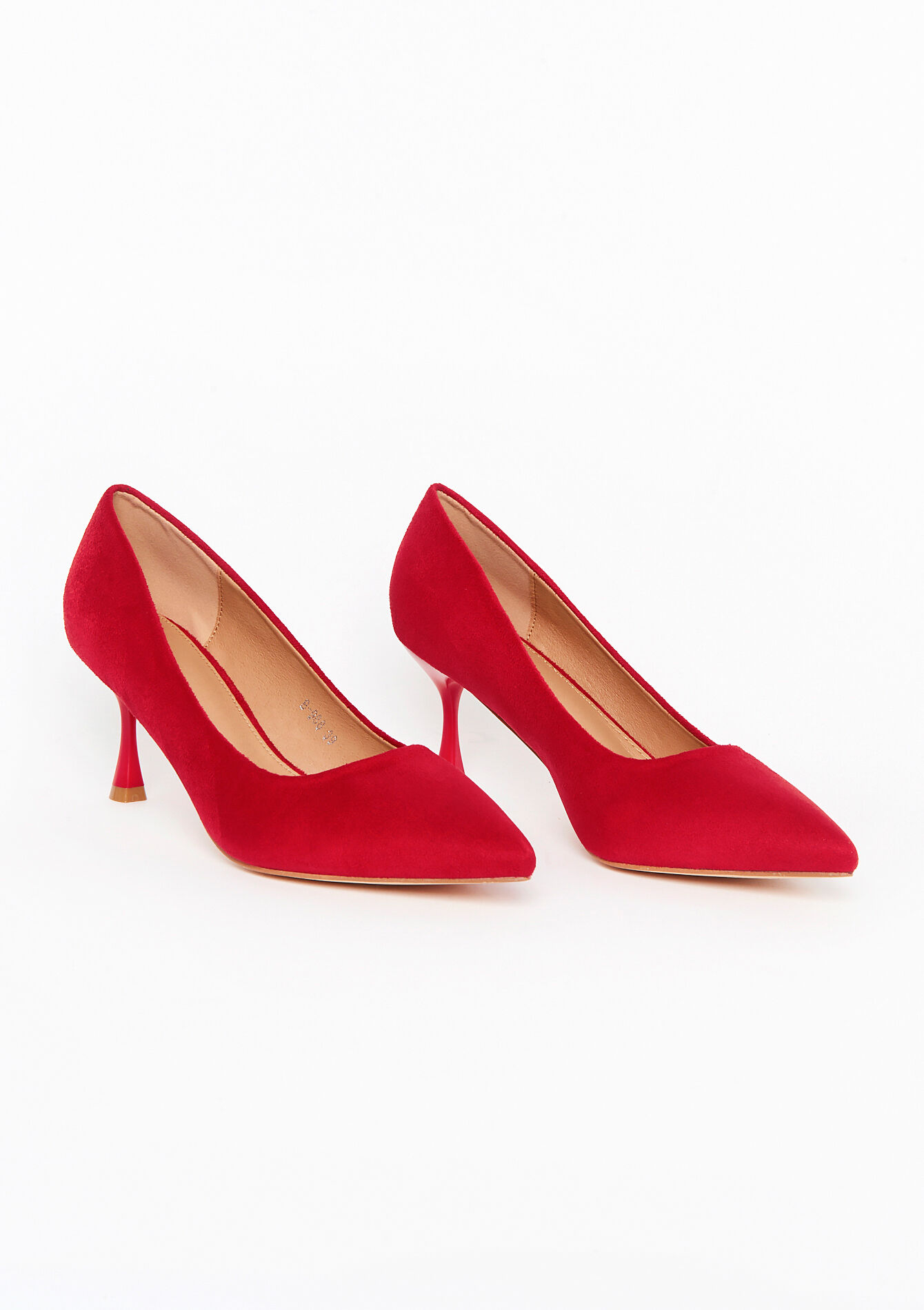 Suede pumps with heel, Suede pumps with heel - RED LIPSTICK - 13000640_5310