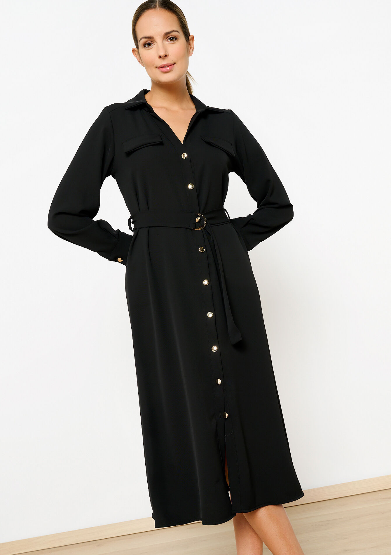 Hemdjurk met ceintuur, Hemdjurk met ceintuur - BLACK - 08602294_1119