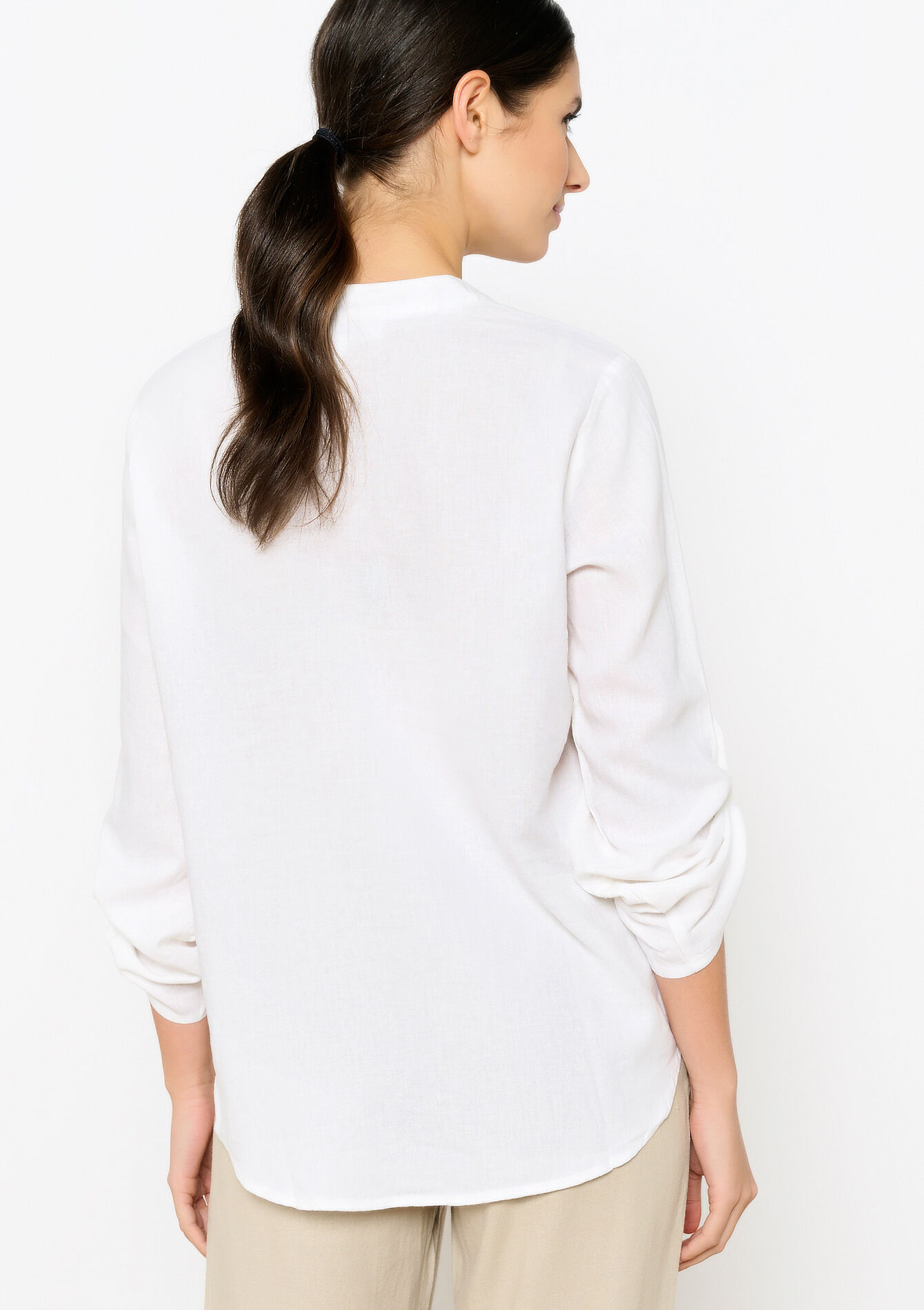 Effen linnen hemd - OPTICAL WHITE - 05702365_1019