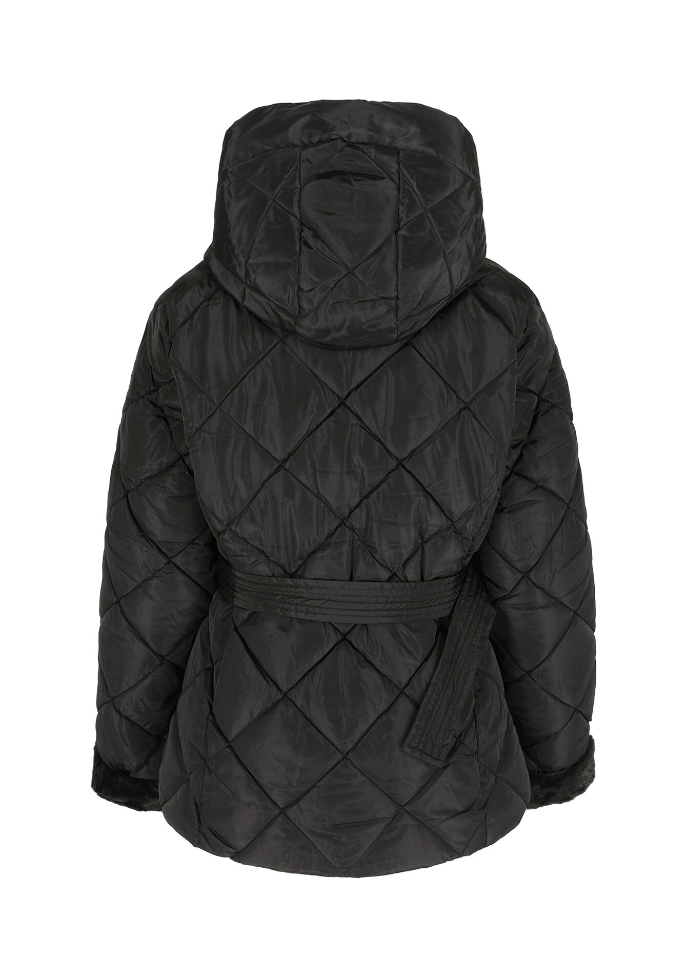 Doudoune ceinturée courte, Doudoune ceinturée courte - BLACK - 23000753_1119