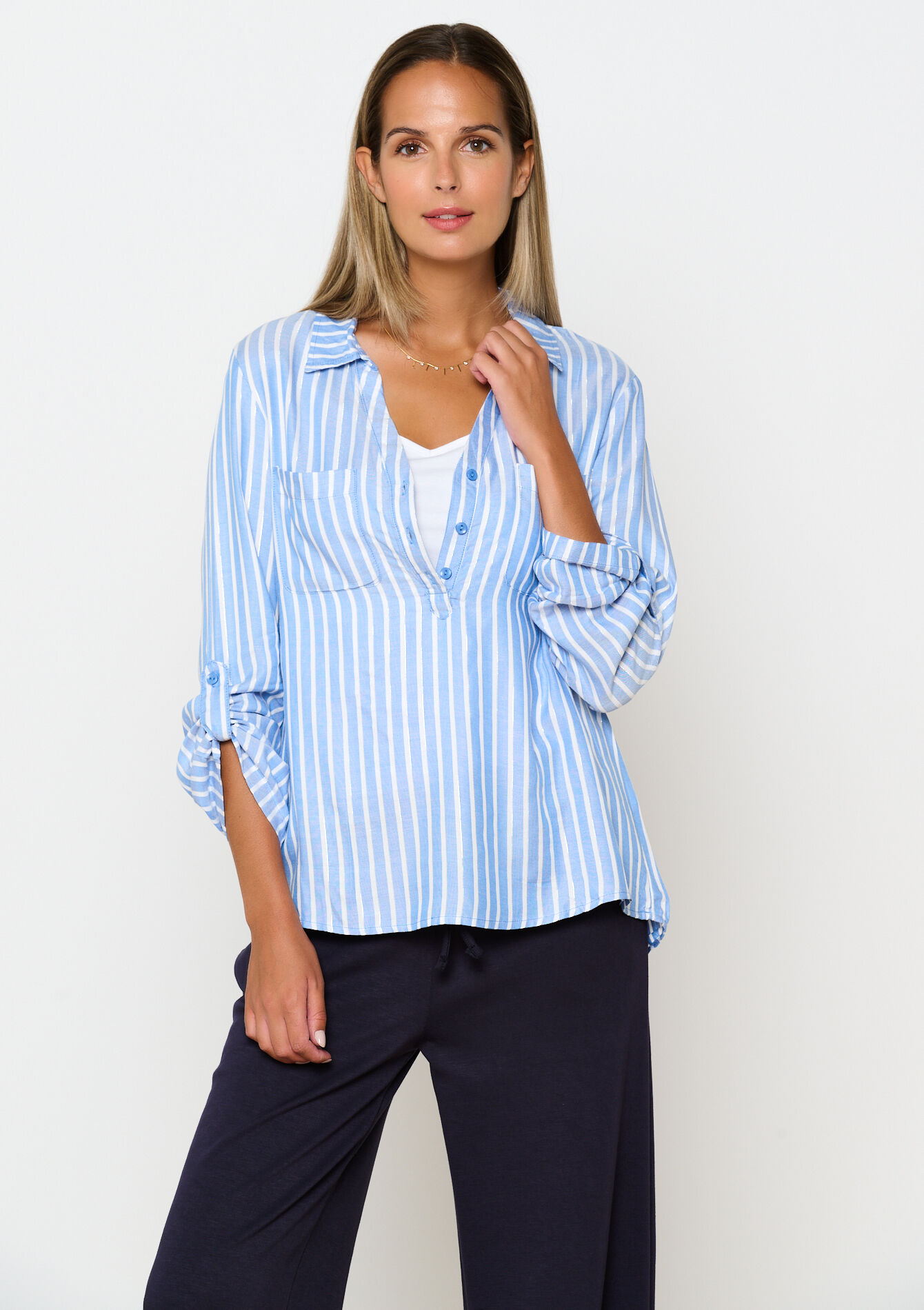 Chemise à rayures - BLUE DENIM - 05702472_1638