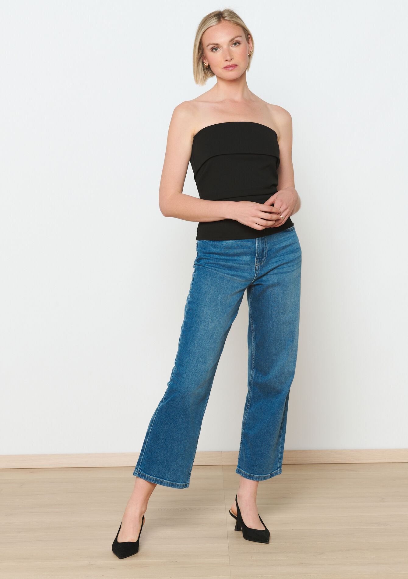 Plain bandeau top, Plain bandeau top - BLACK - 02100273_0503