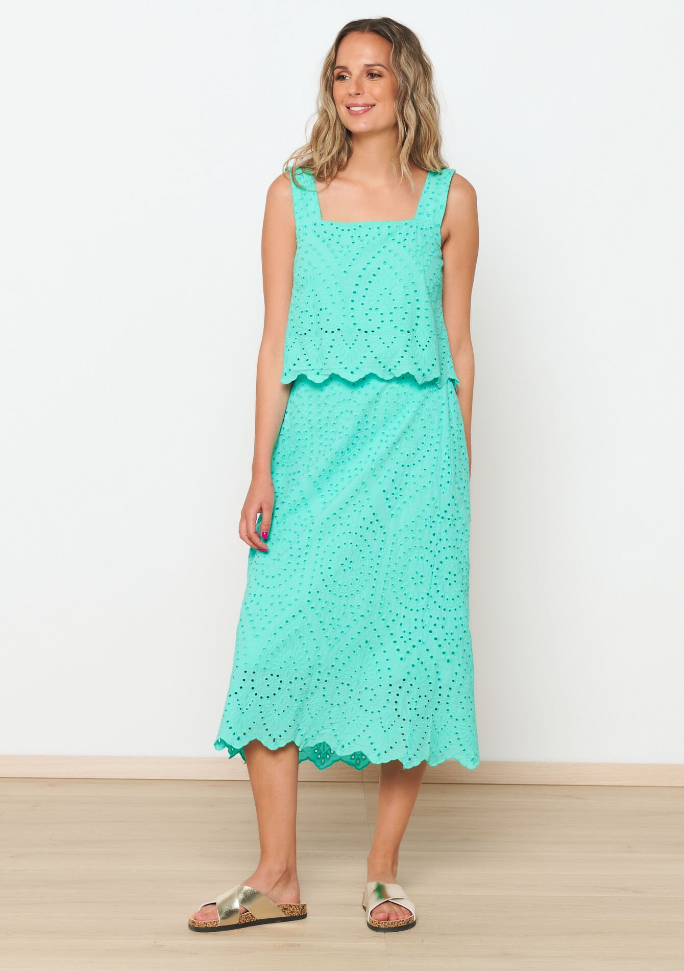 Top with broderie anglaise - MINT GREEN - 05702501_1723