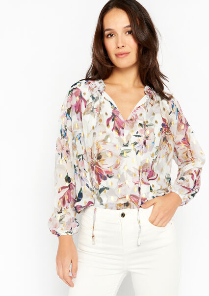 Blouse with abstract print - OFFWHITE - 05702136_1001