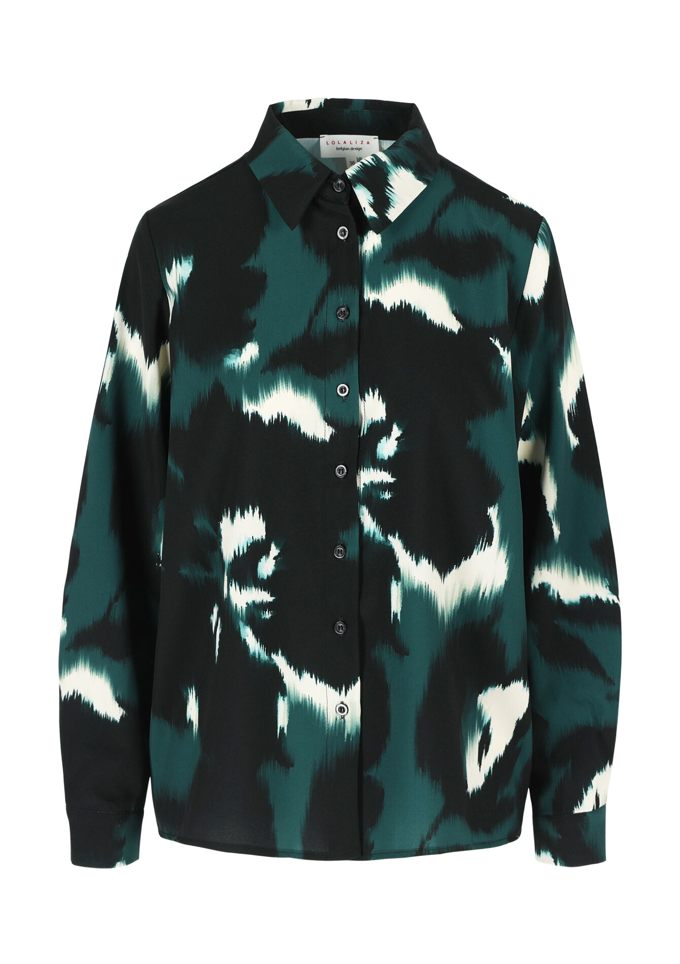 Hemd met blurry print, Hemd met blurry print - BOTTLE GREEN - 05702695_1778