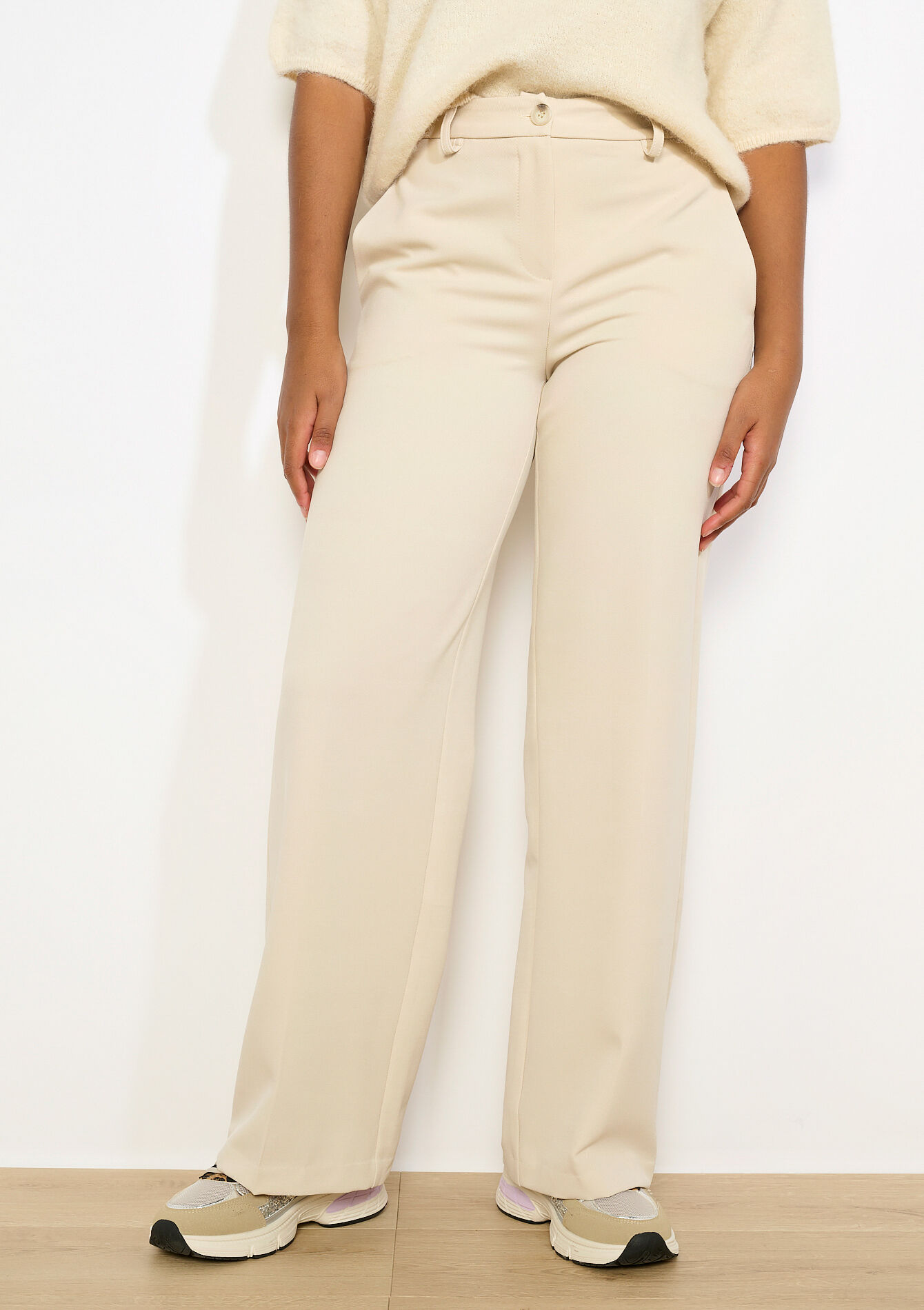 Rechte tailleurbroek - VANILLA WHITE - 06601102_1013