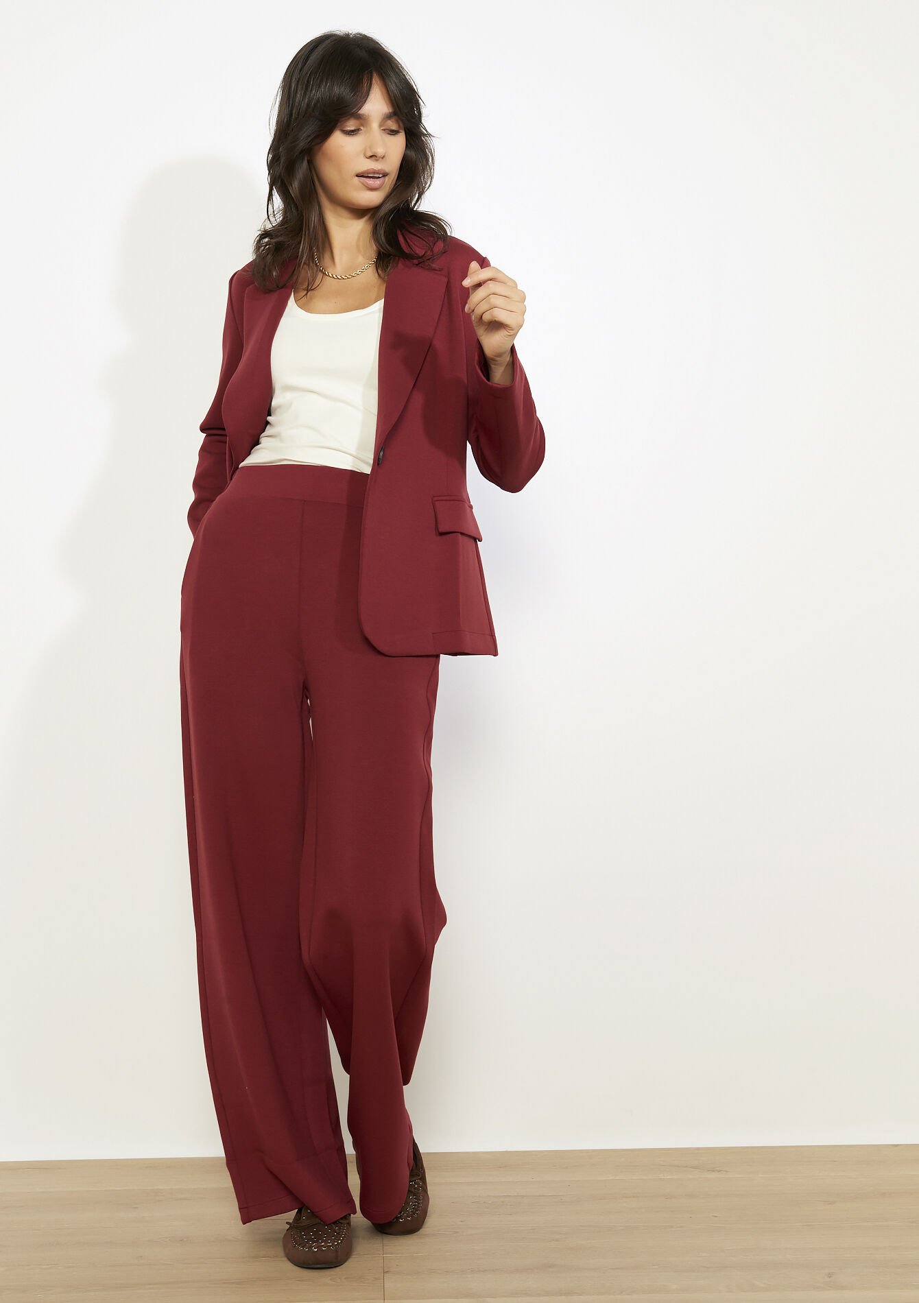 Pantalon droit fluide, Pantalon droit fluide - BORDEAUX WINE - 06601054_5514