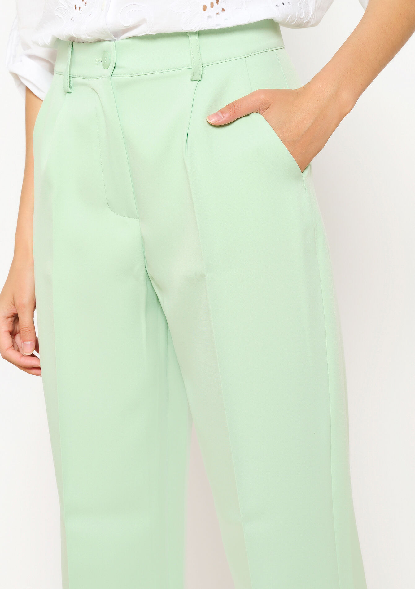 Rechte broek, Rechte broek - ALMOND GREEN - 06100625_1724