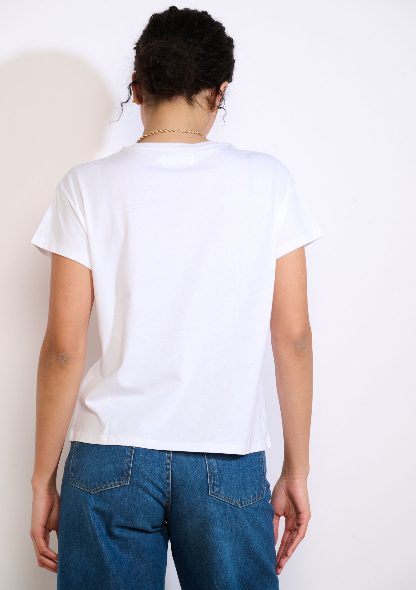 T-shirt met kleurrige tekst - OPTICAL WHITE - 02301960_1019