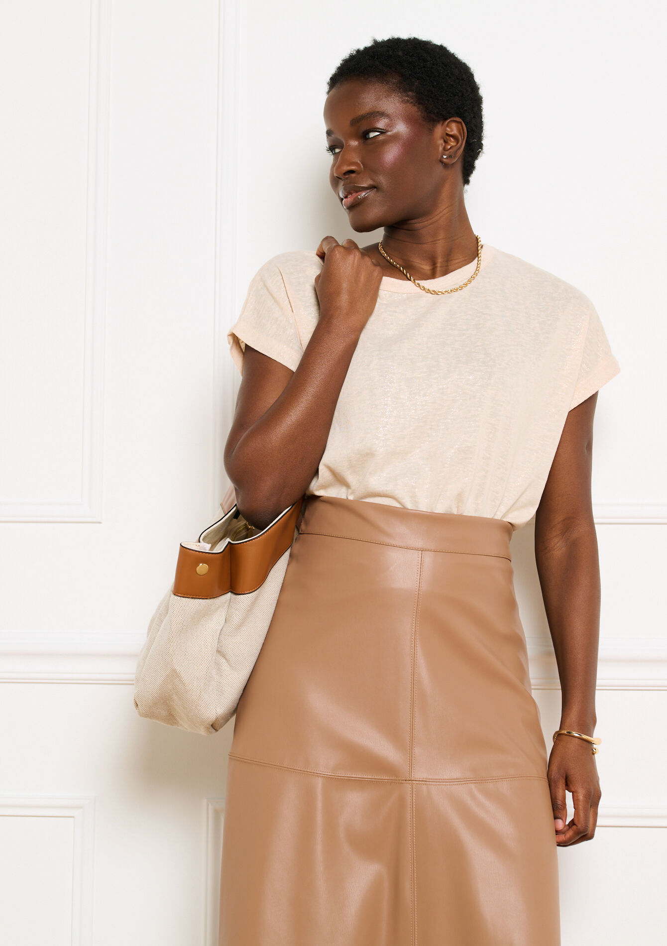 T-shirt met foil print, T-shirt met foil print, , back