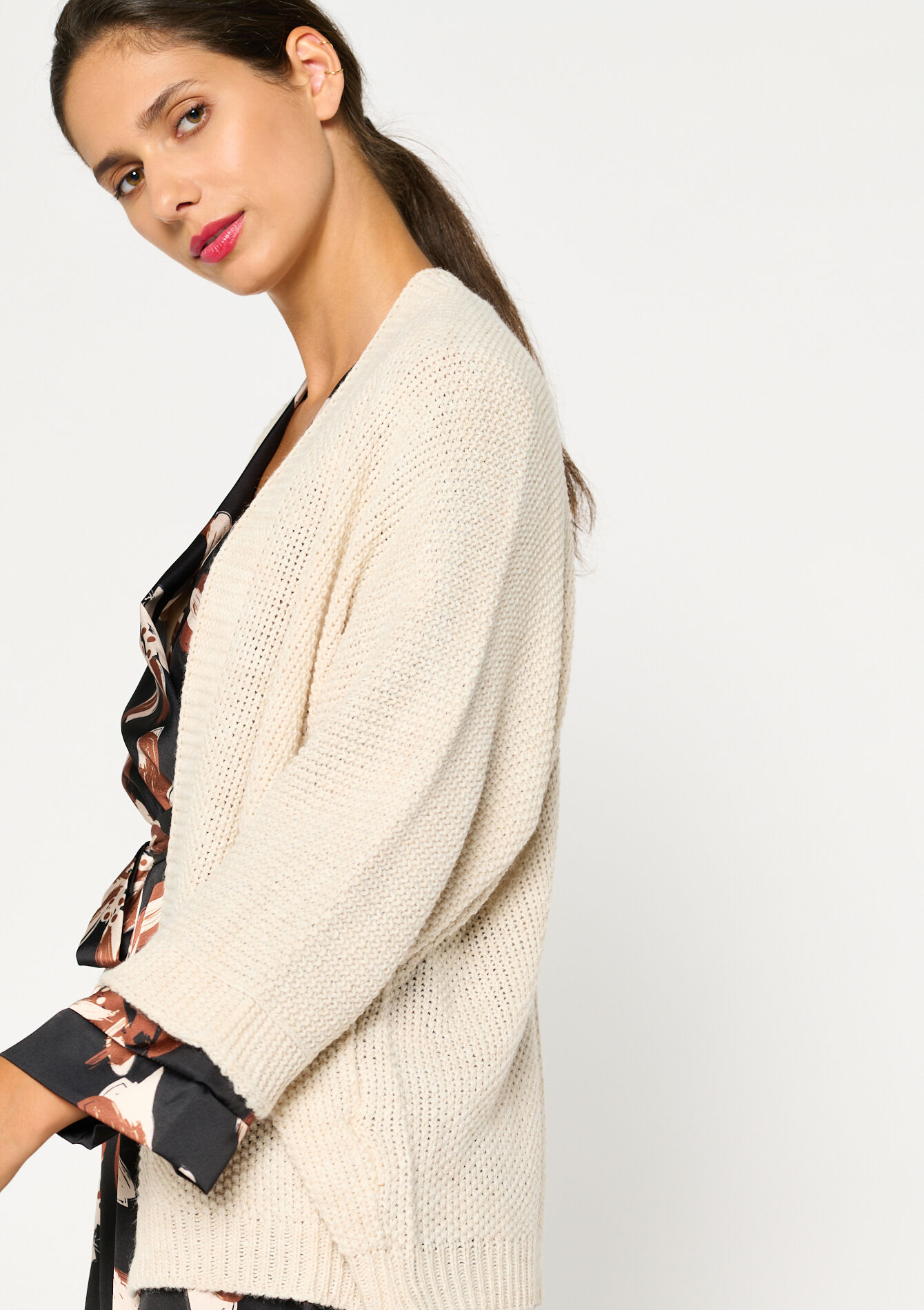 Cardigan avec manches chauve-souris, Cardigan avec manches chauve-souris - LT BEIGE - 04100977_2527