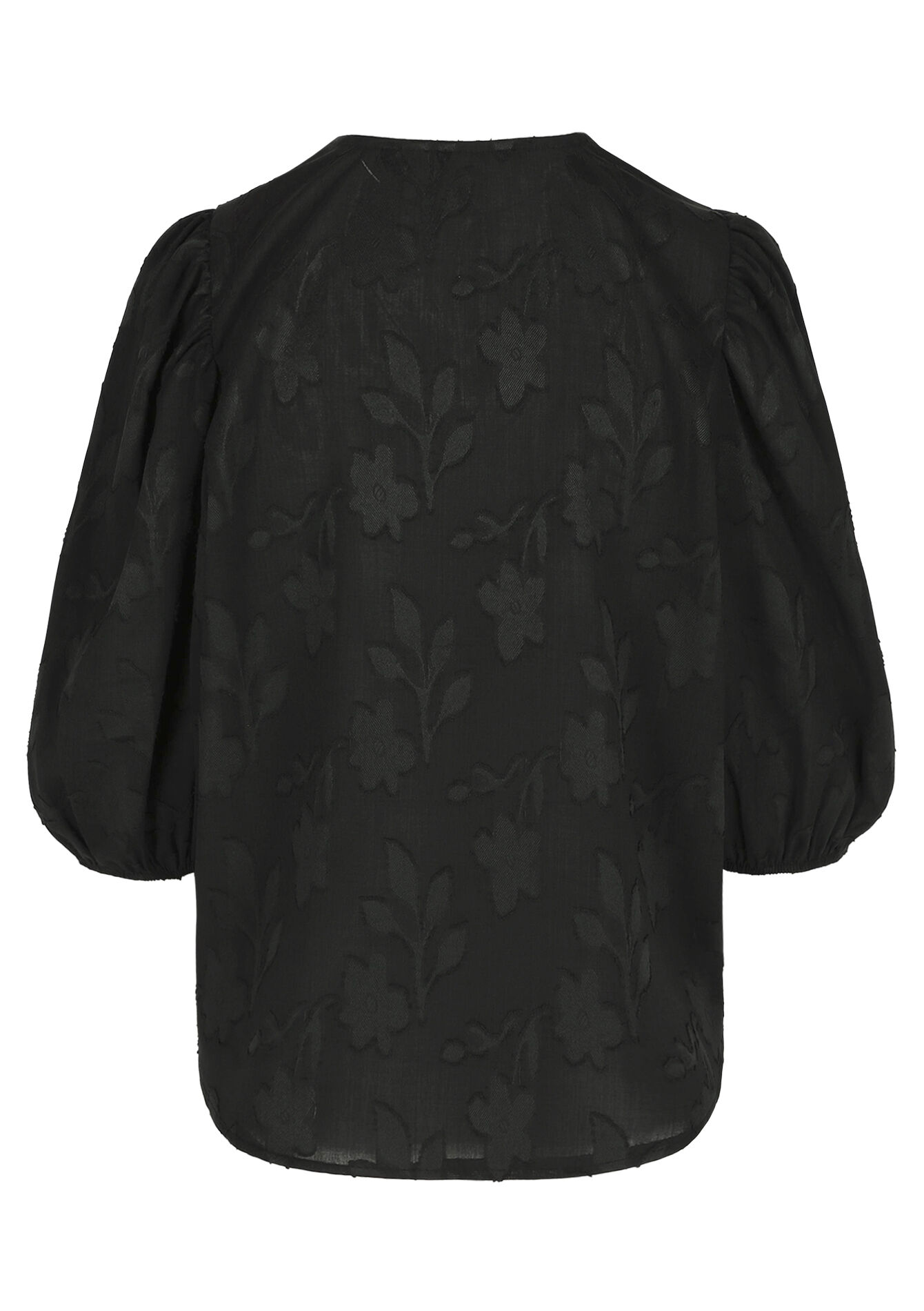 Blouse ample jacquard - BLACK - 05703043_1119
