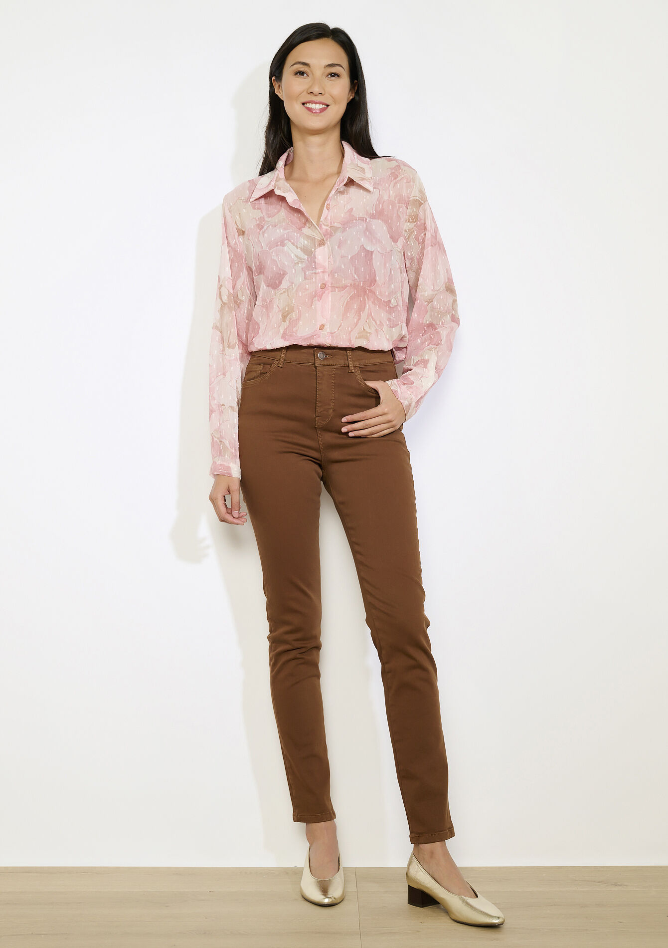 Slimfit broek met meerdere maten, Slimfit broek met meerdere maten - CAMEL CINNAMON - 06004629_3835