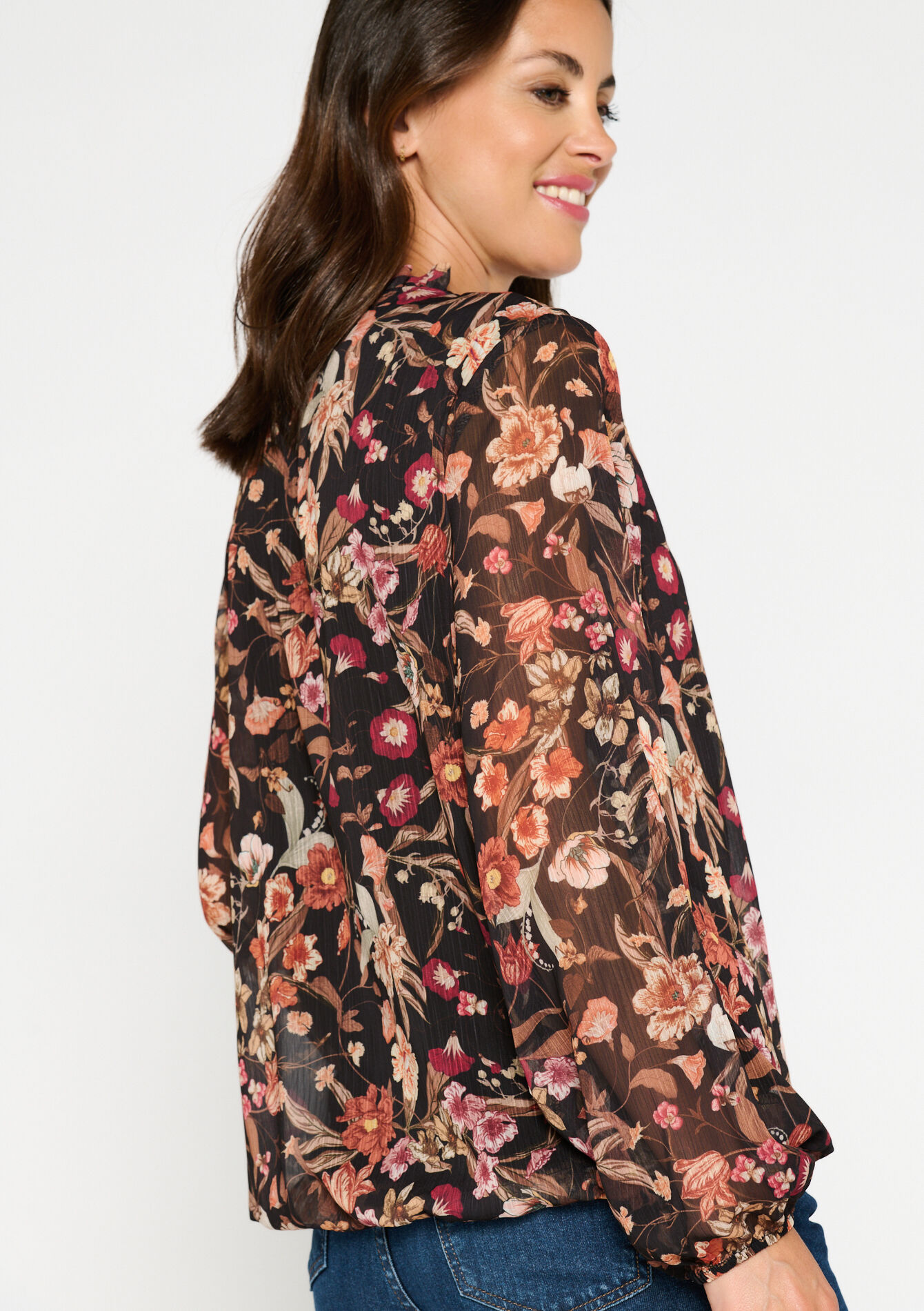 Blouse à imprimé fleuri, Blouse à imprimé fleuri - TERRACOTTA - 05702277_5303