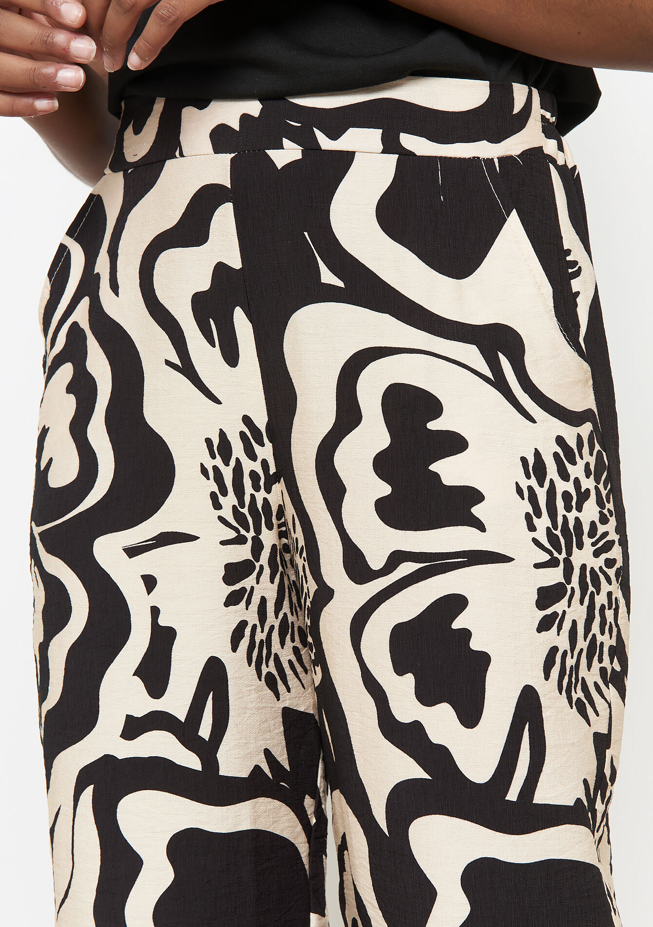 Pantalon imprimé ample, Pantalon imprimé ample - BLACK - 06600992_1119